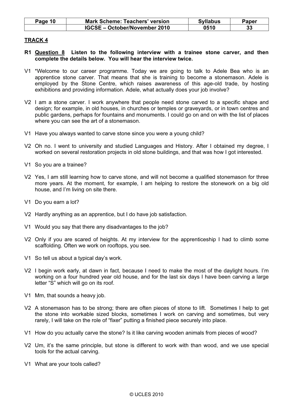 Mark scheme, page 10 of 14