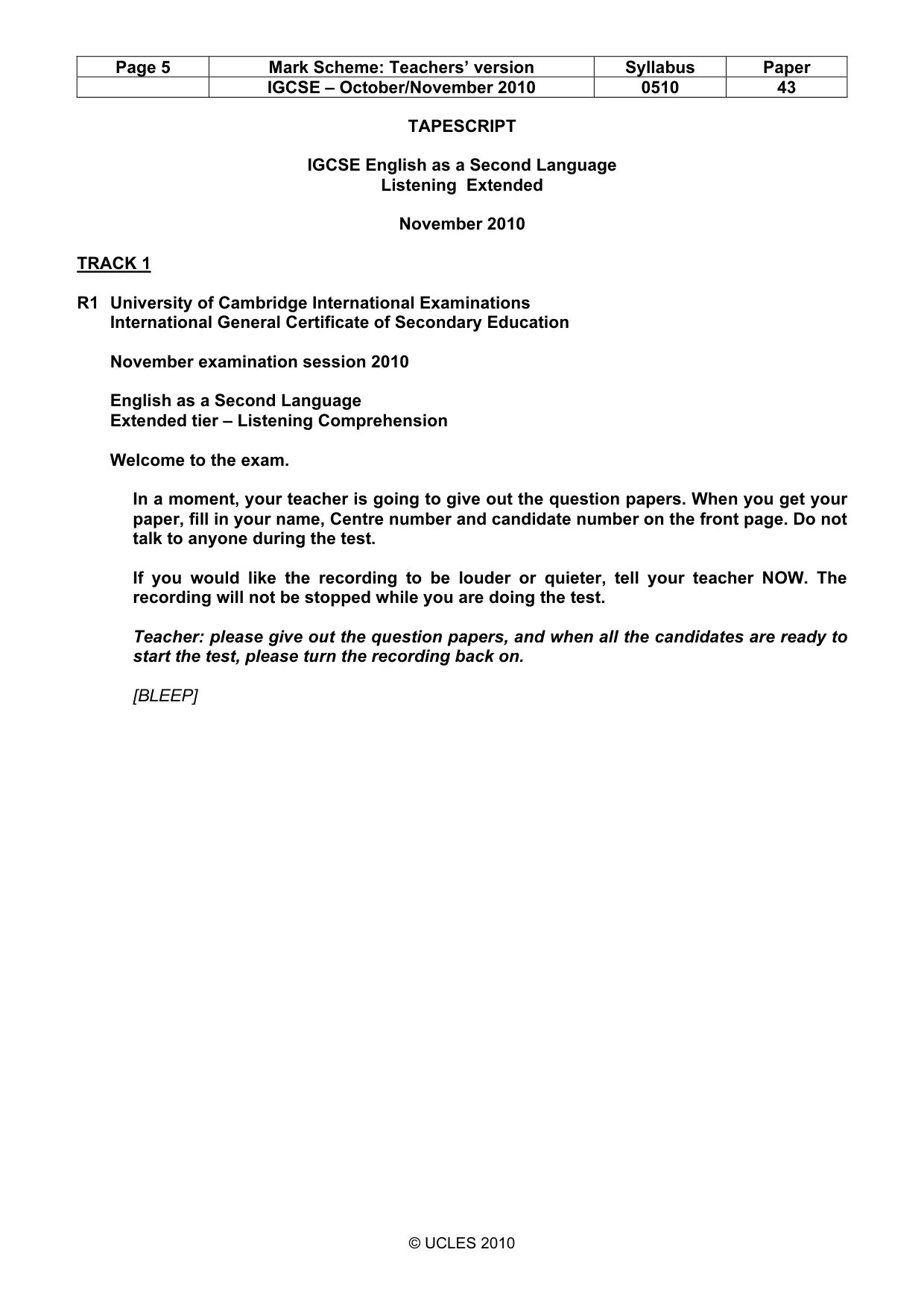 Mark scheme, page 5 of 14