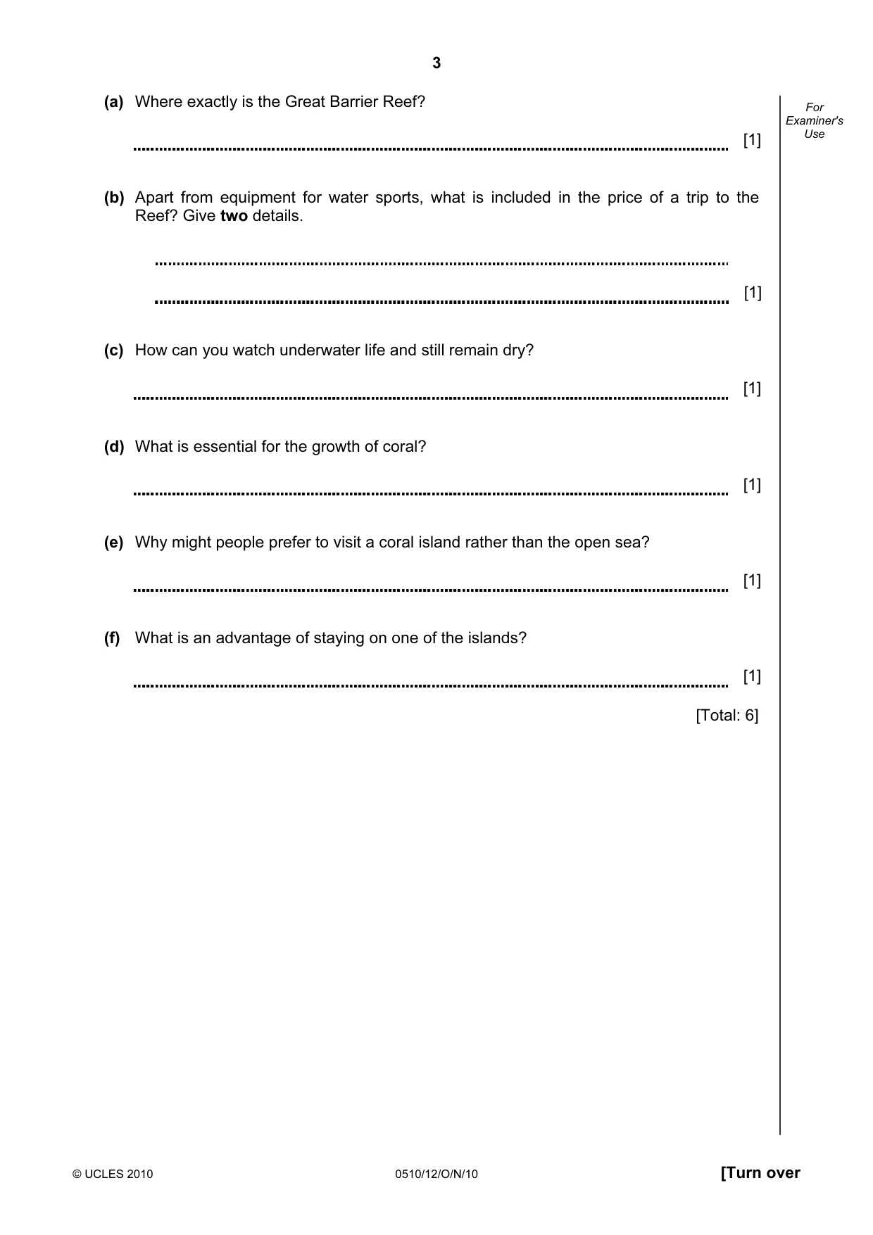 Cambridge IGCSE English - Second Language (oral endorsement) 0510 2010 Oct/Nov Paper 1 · Variant 2 question paper, page 3 of 16