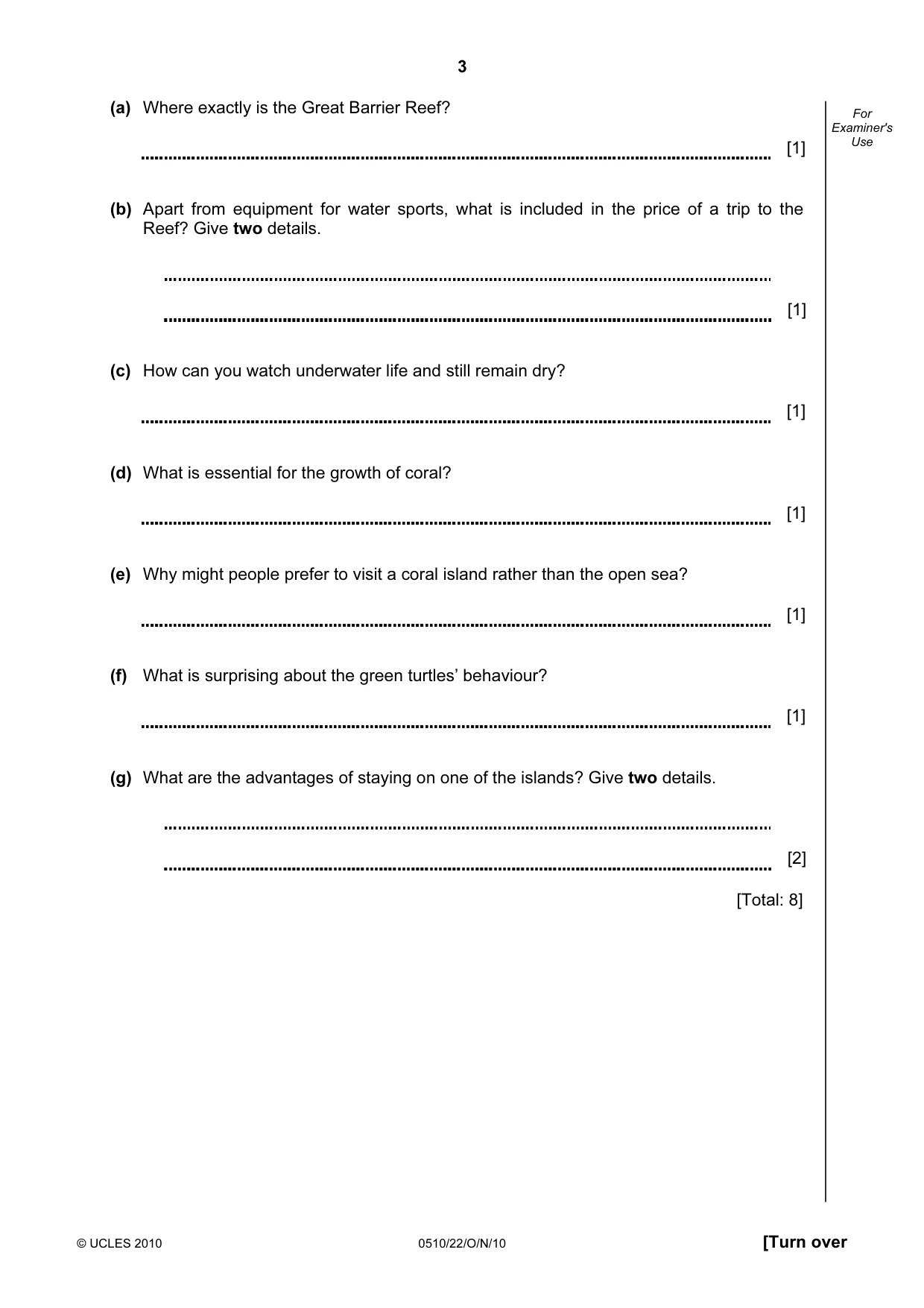 Cambridge IGCSE English - Second Language (oral endorsement) 0510 2010 Oct/Nov Paper 2 · Variant 2 question paper, page 3 of 16