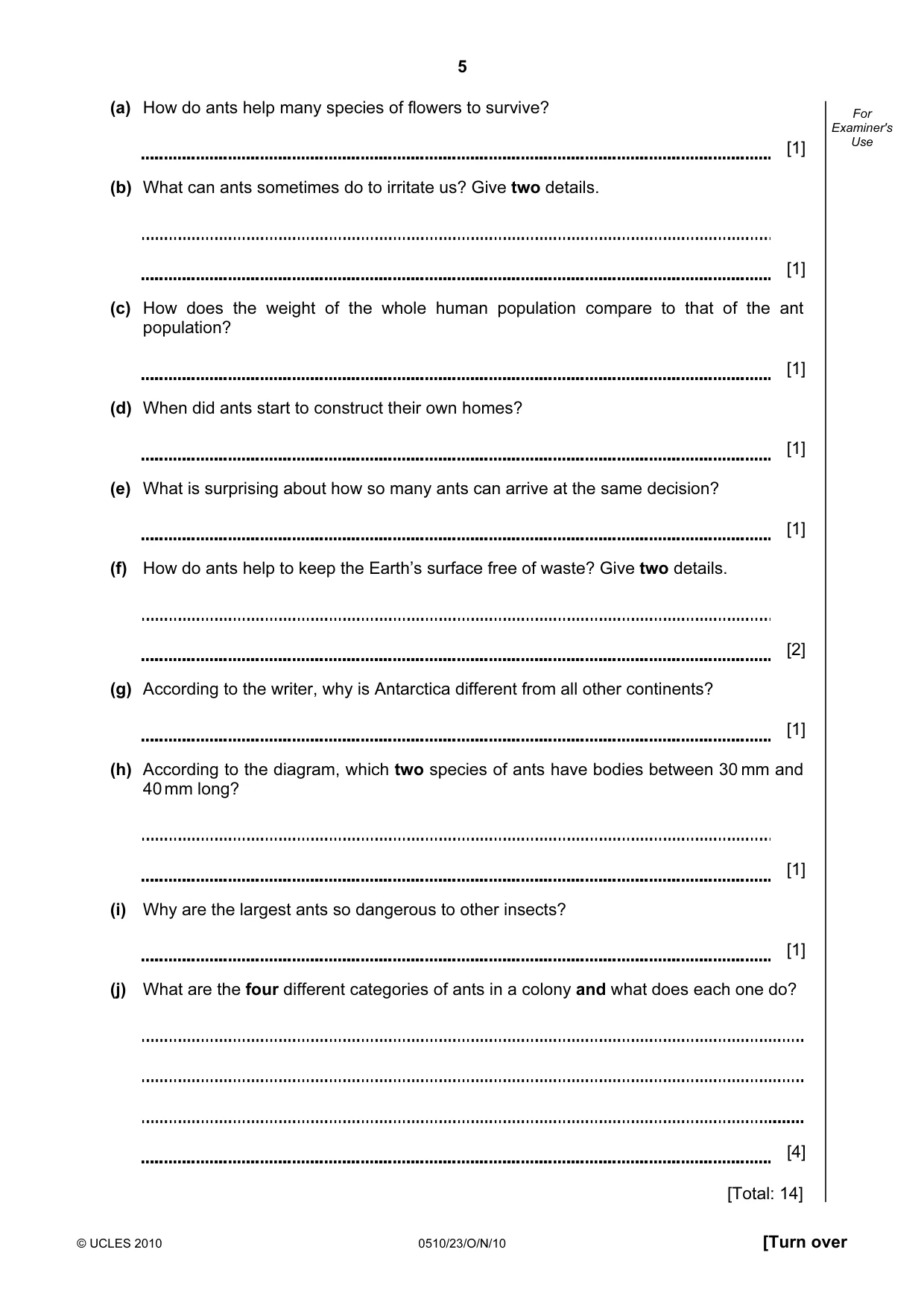 Cambridge IGCSE English - Second Language (oral endorsement) 0510 2010 Oct/Nov Paper 2 · Variant 3 question paper, page 5 of 16