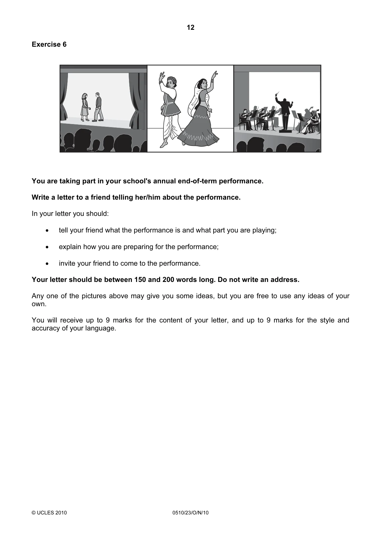 Cambridge IGCSE English - Second Language (oral endorsement) 0510 2010 Oct/Nov Paper 2 · Variant 3 question paper, page 12 of 16