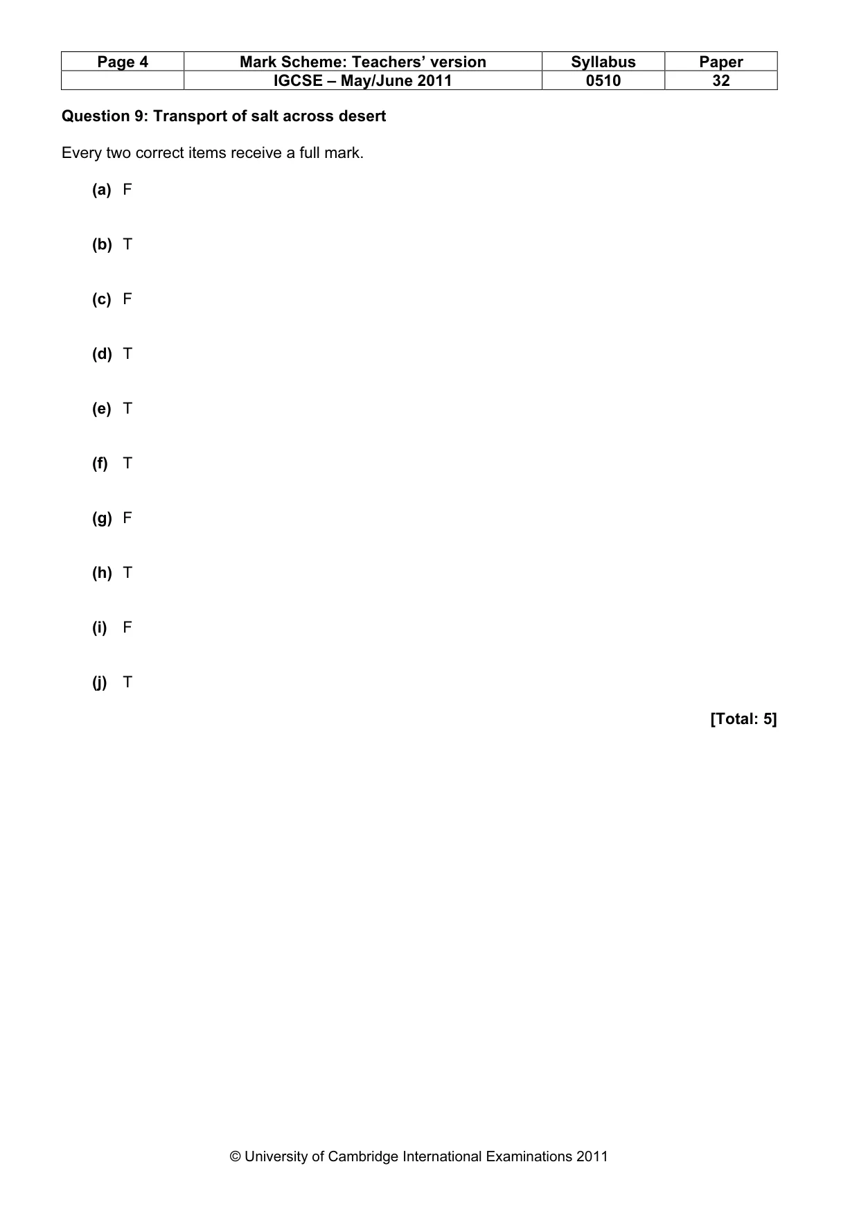 Mark scheme, page 4 of 13