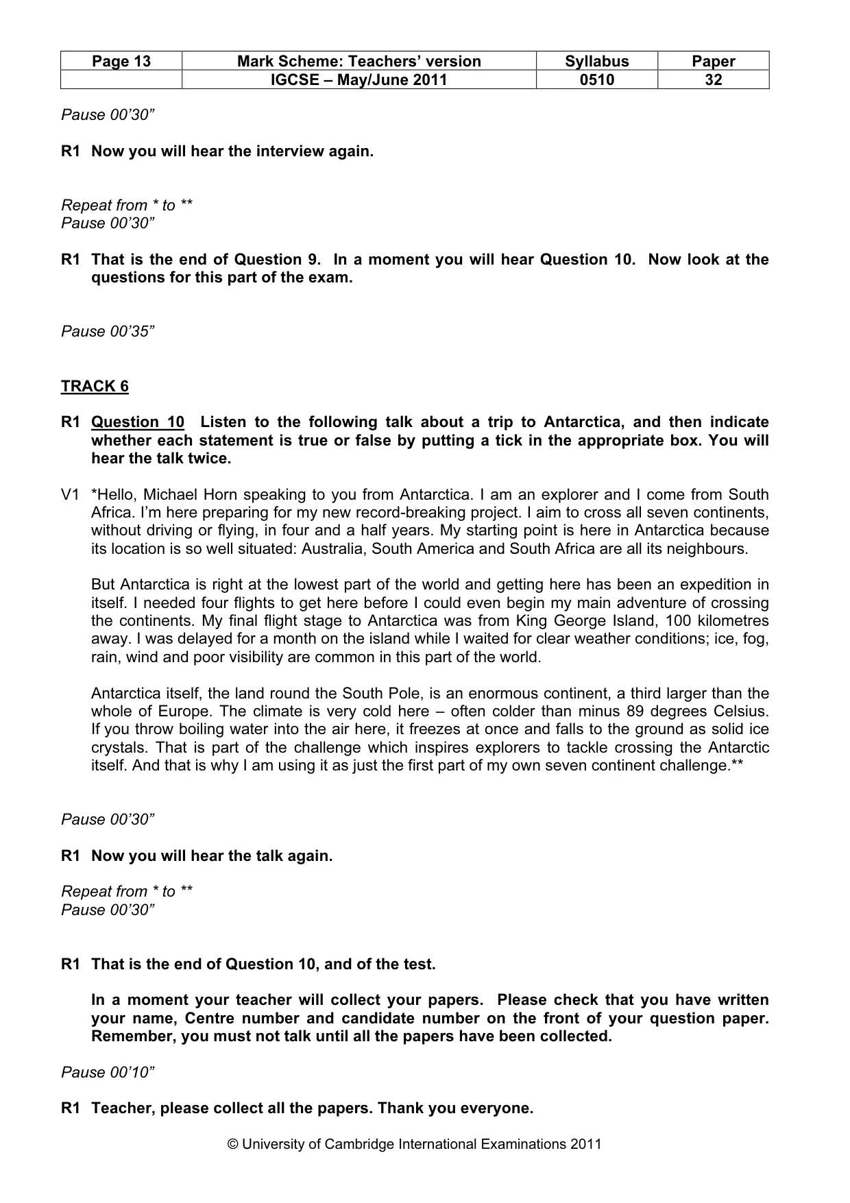 Mark scheme, page 13 of 13