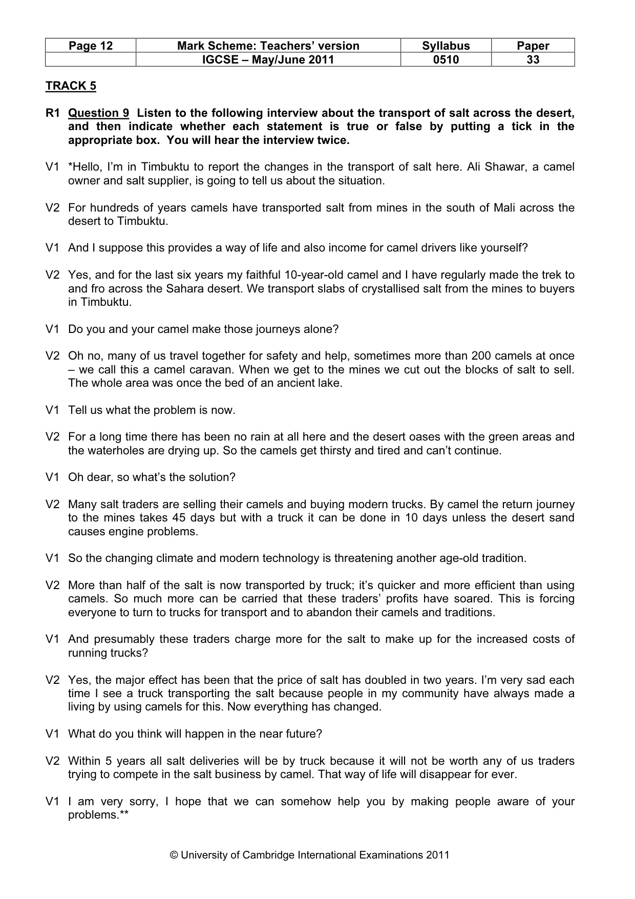 Mark scheme, page 12 of 13