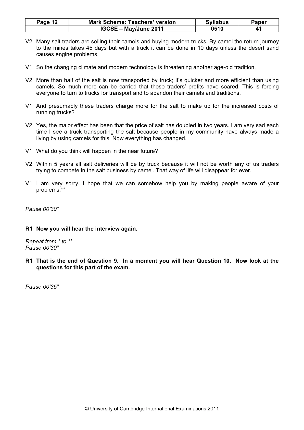 Mark scheme, page 12 of 13