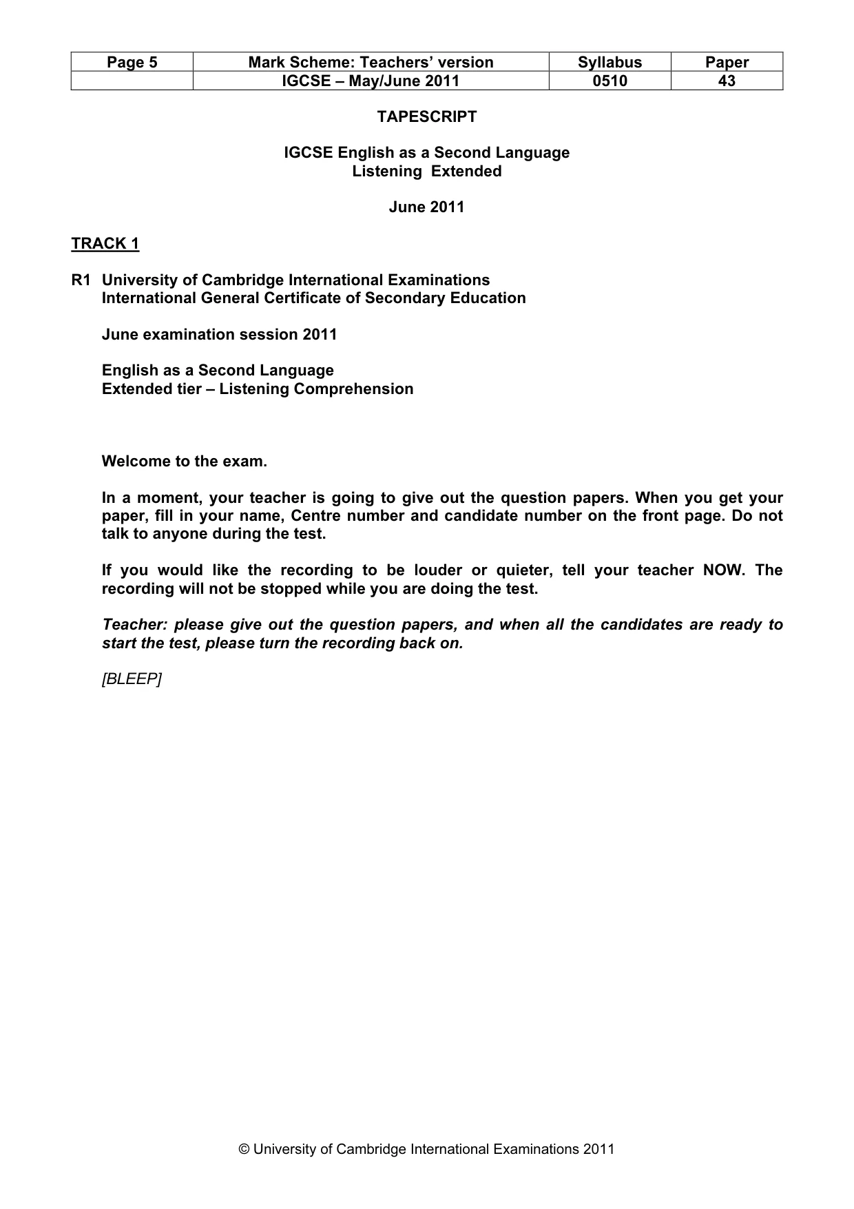 Mark scheme, page 5 of 13