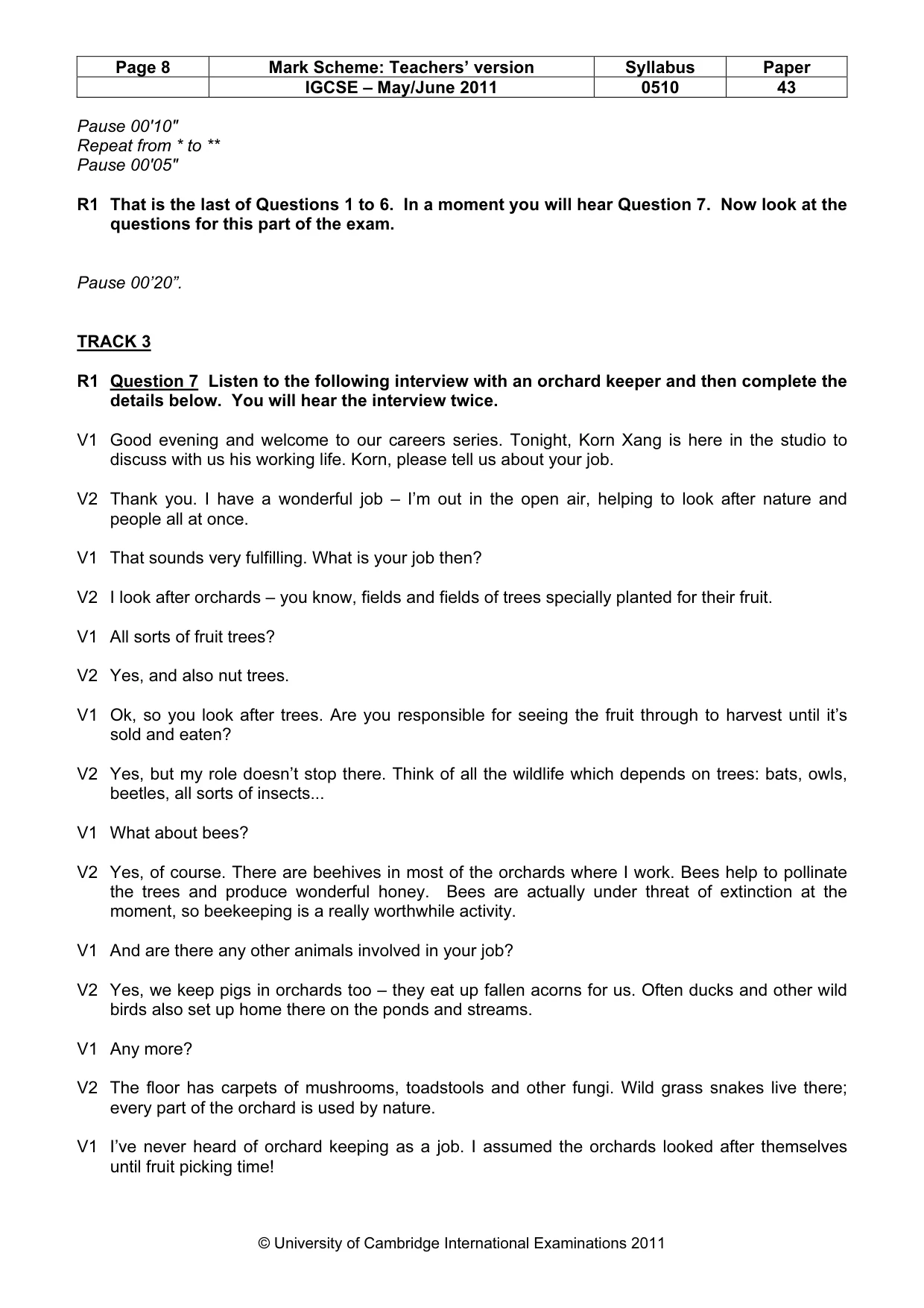Mark scheme, page 8 of 13