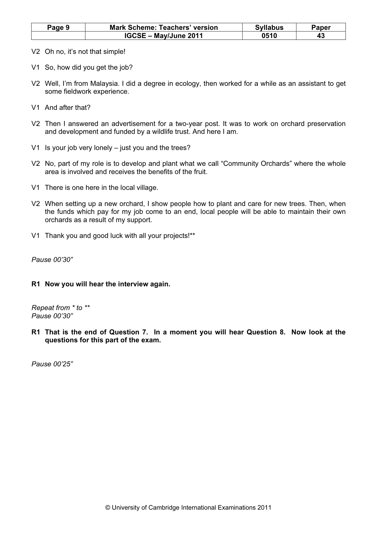 Mark scheme, page 9 of 13