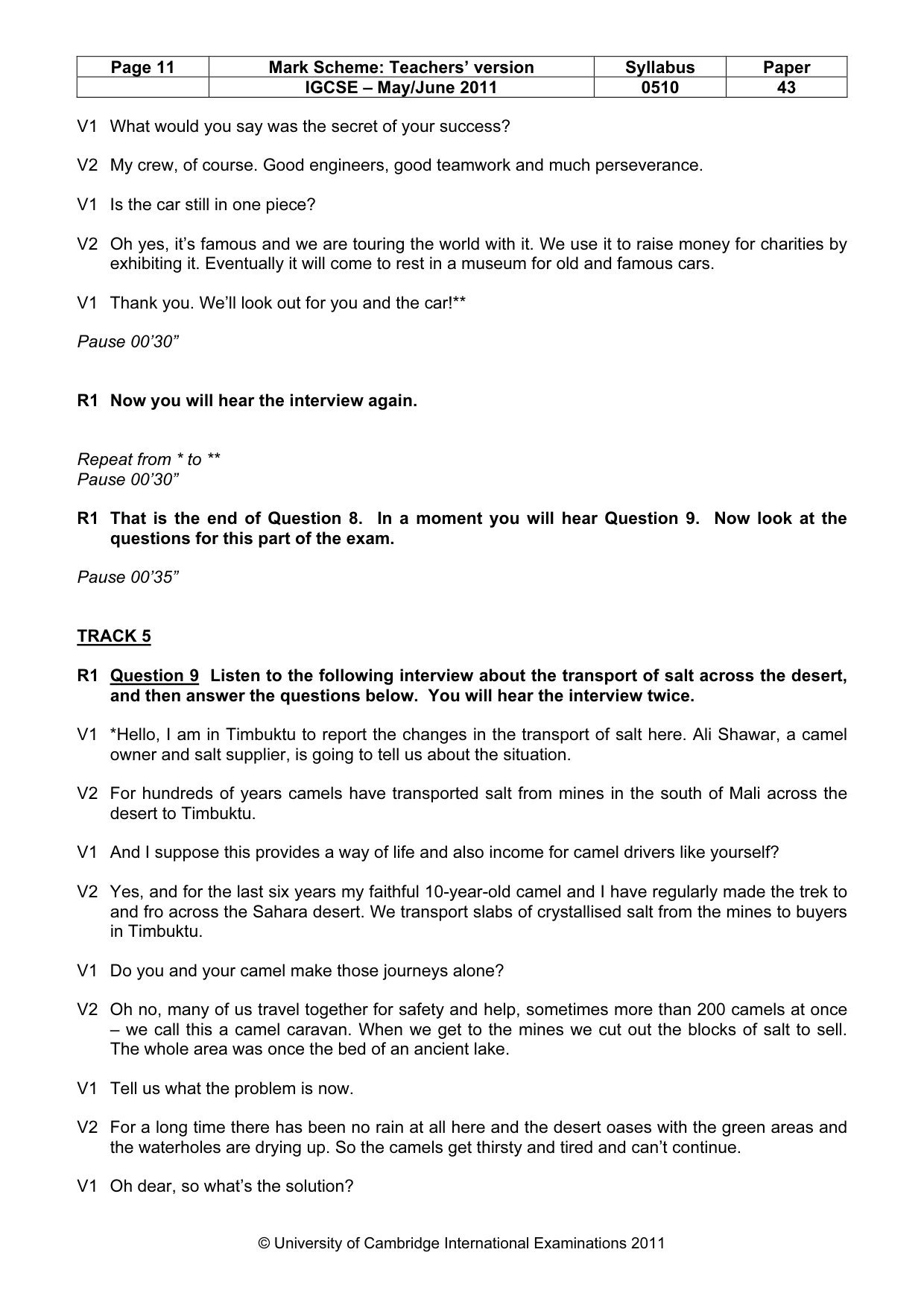 Mark scheme, page 11 of 13