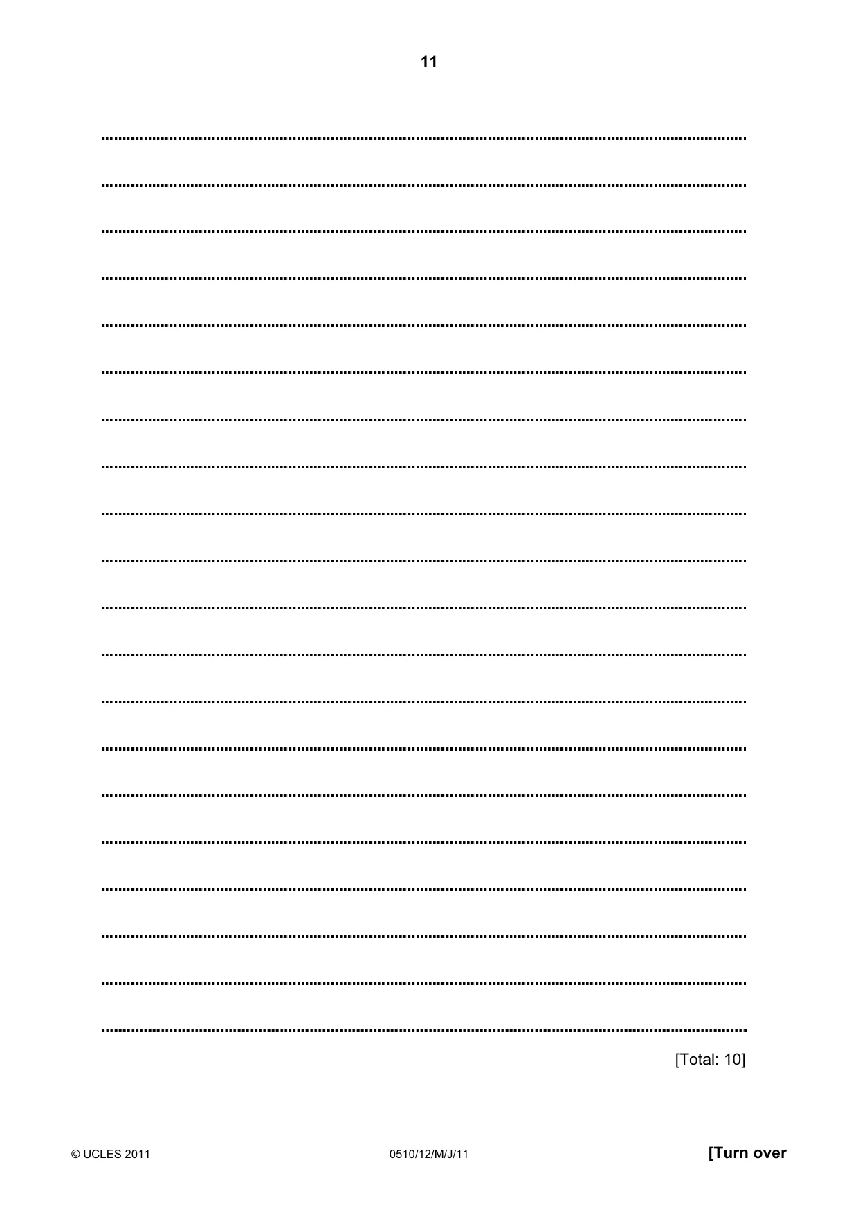 Cambridge IGCSE English - Second Language (oral endorsement) 0510 2011 May/June Paper 1 · Variant 2 question paper, page 11 of 16