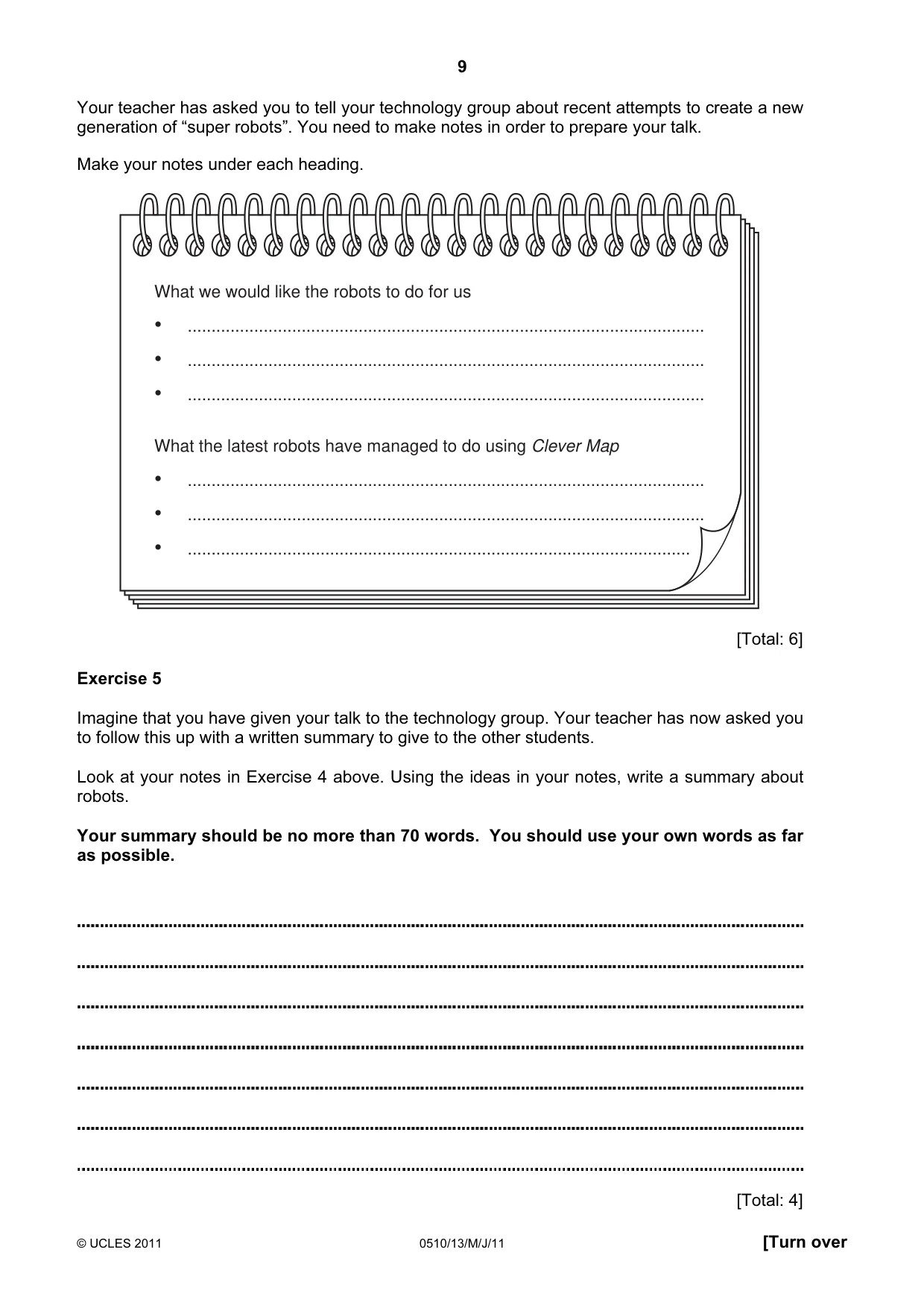 Cambridge IGCSE English - Second Language (oral endorsement) 0510 2011 May/June Paper 1 · Variant 3 question paper, page 9 of 16
