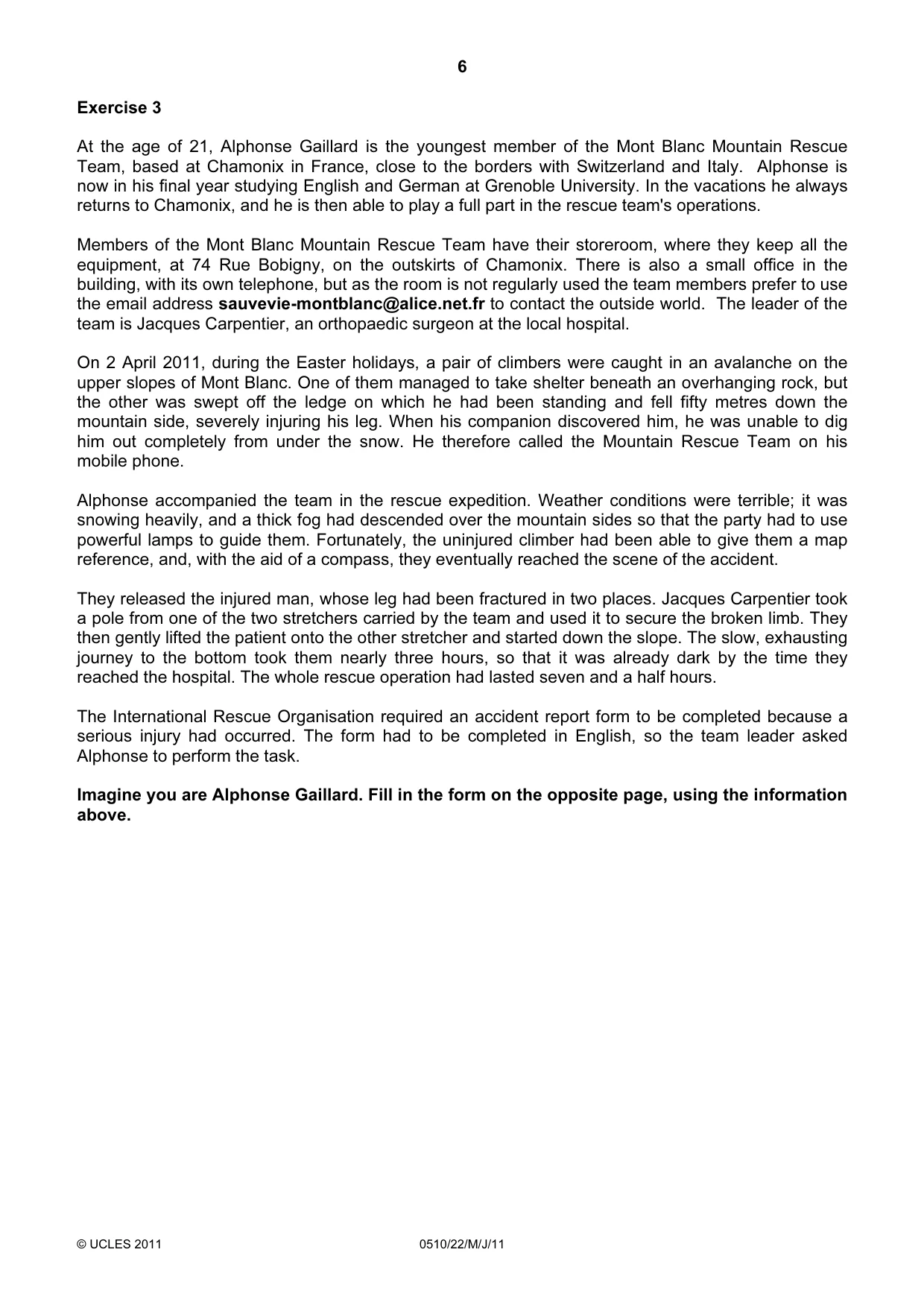 Cambridge IGCSE English - Second Language (oral endorsement) 0510 2011 May/June Paper 2 · Variant 2 question paper, page 6 of 16