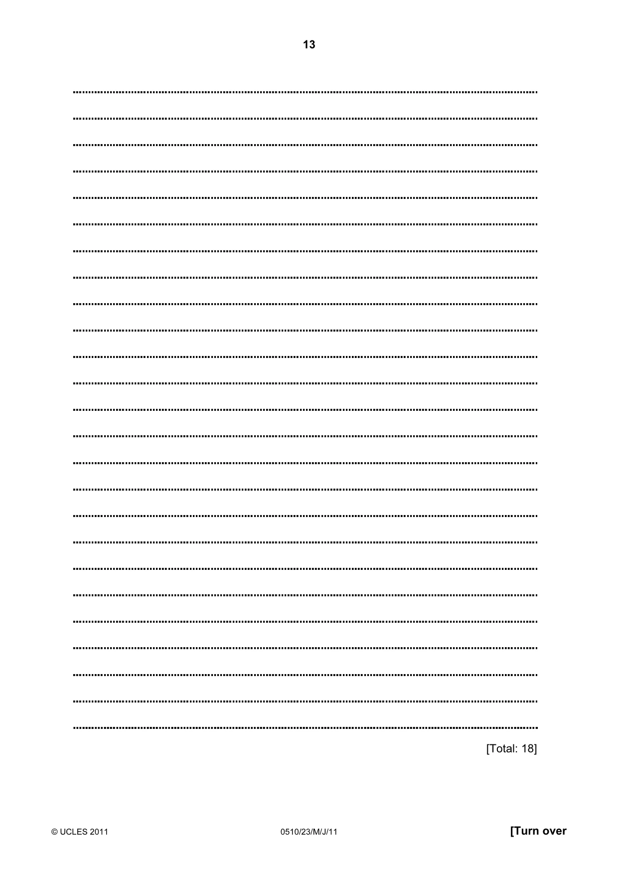 Cambridge IGCSE English - Second Language (oral endorsement) 0510 2011 May/June Paper 2 · Variant 3 question paper, page 13 of 16