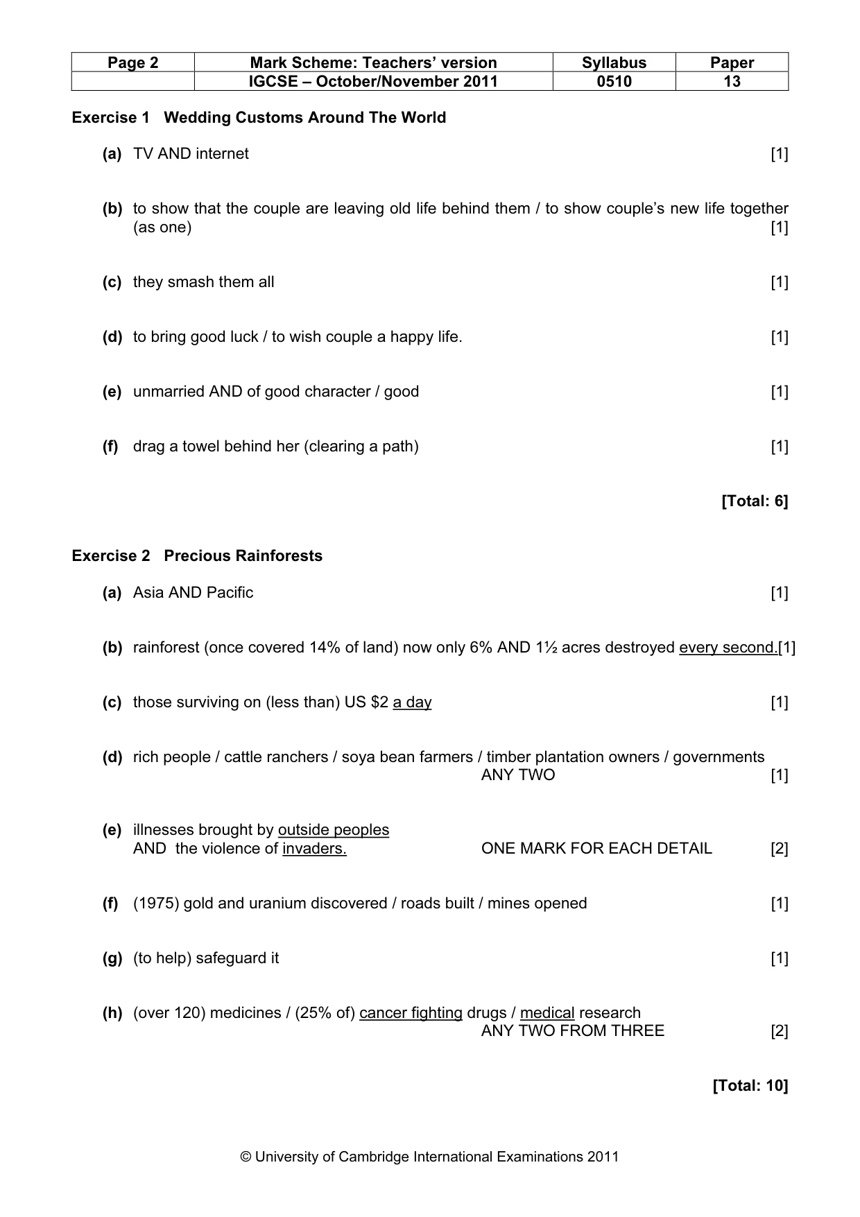 Mark scheme, page 2 of 6