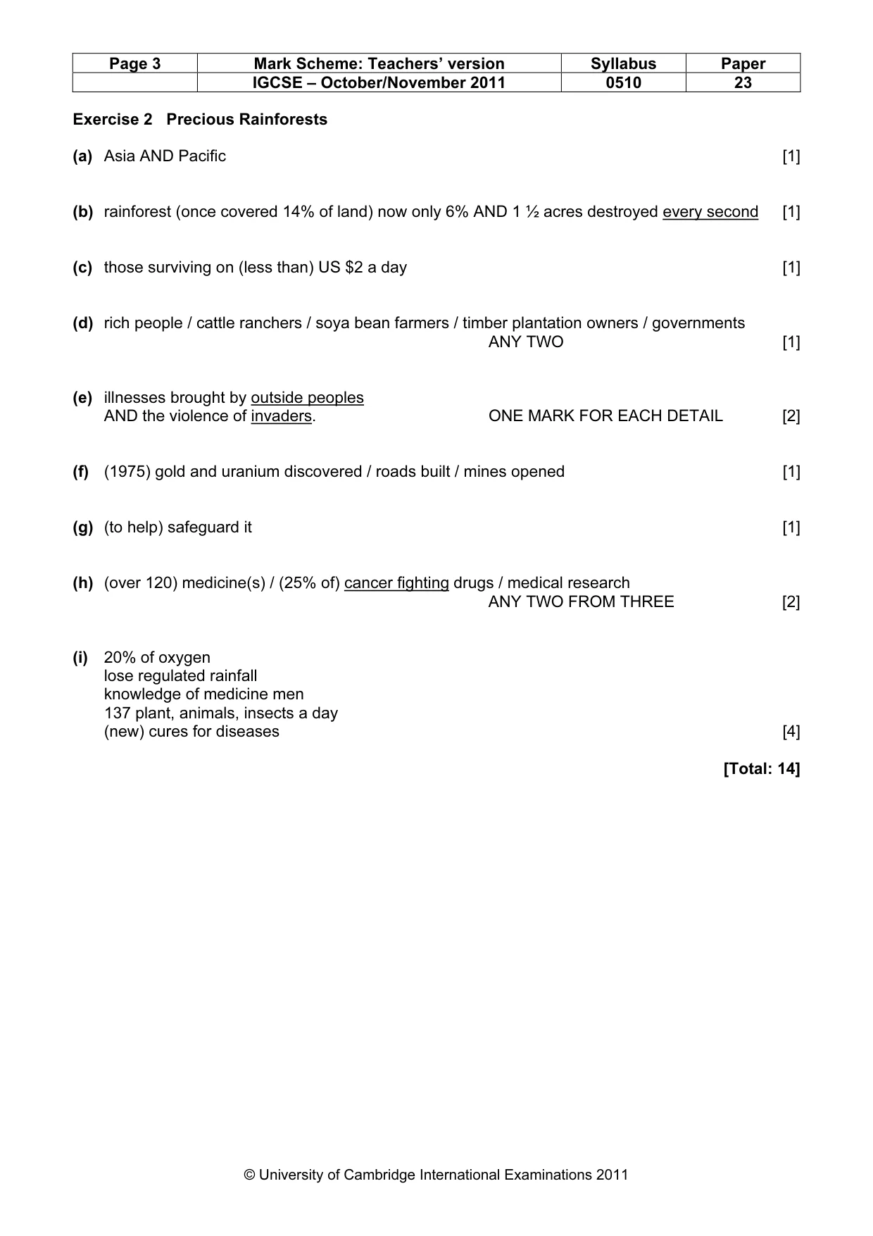 Mark scheme, page 3 of 10