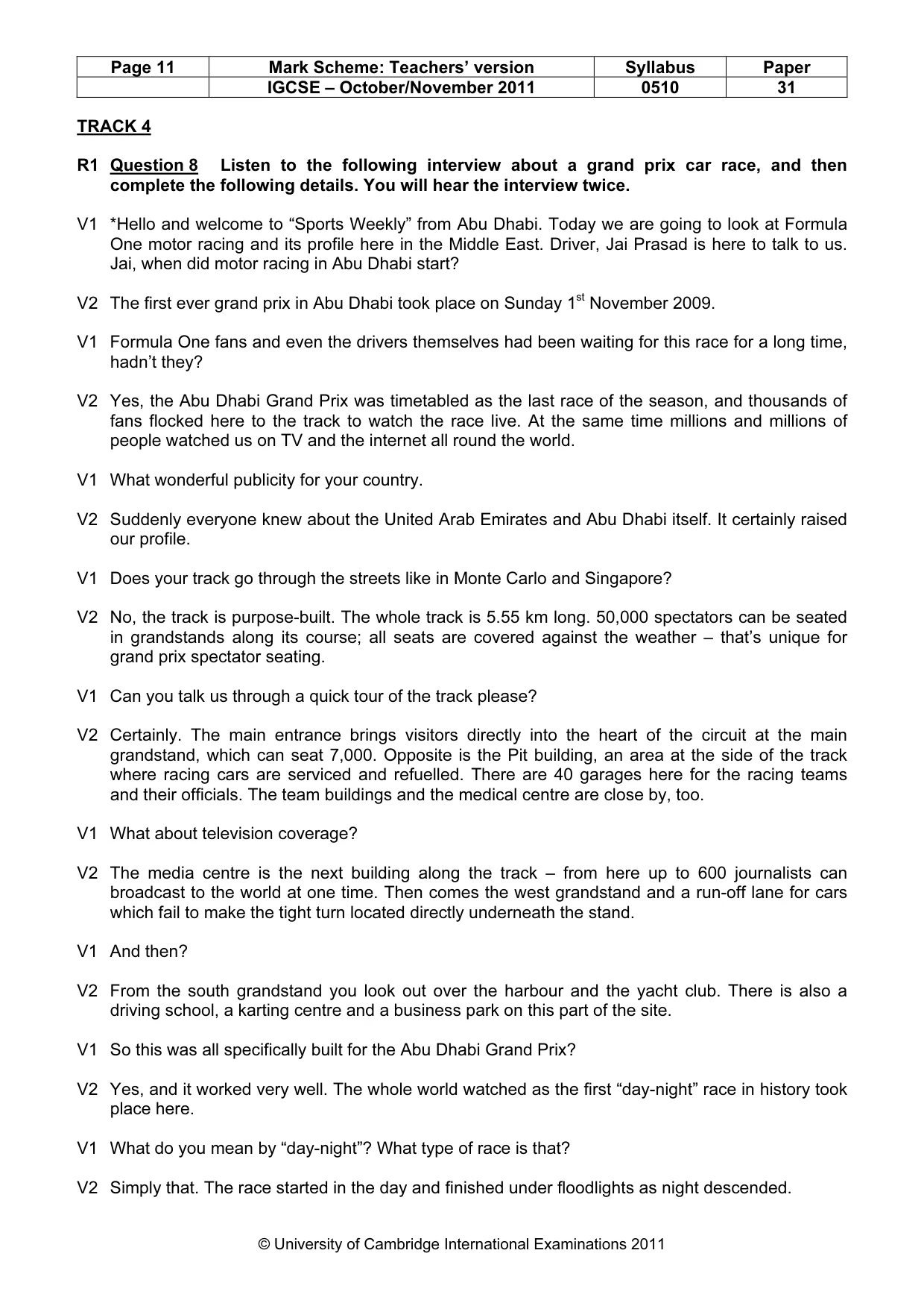 Mark scheme, page 11 of 15