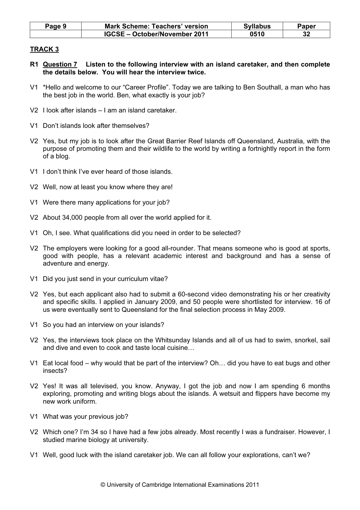 Mark scheme, page 9 of 15