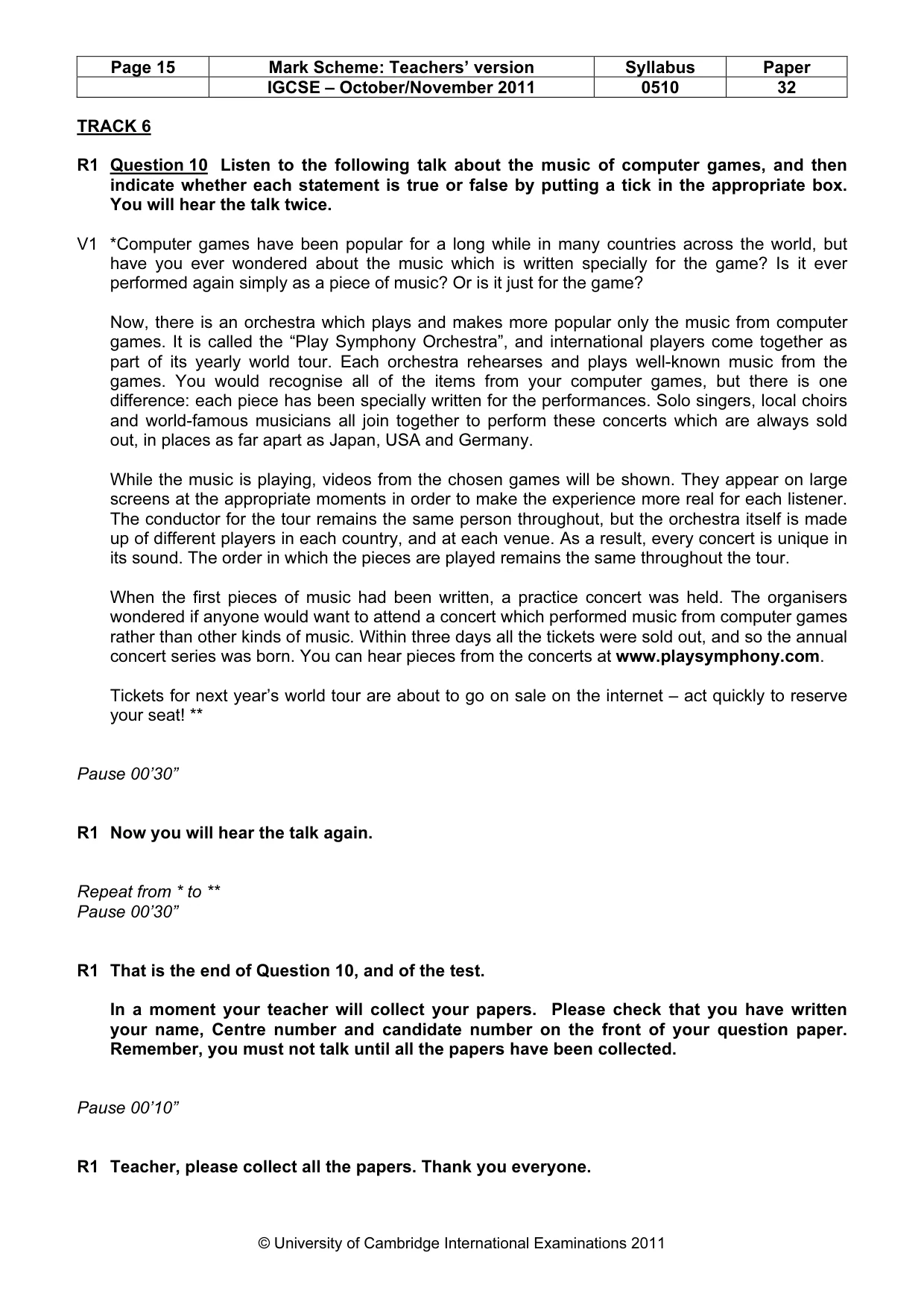 Mark scheme, page 15 of 15