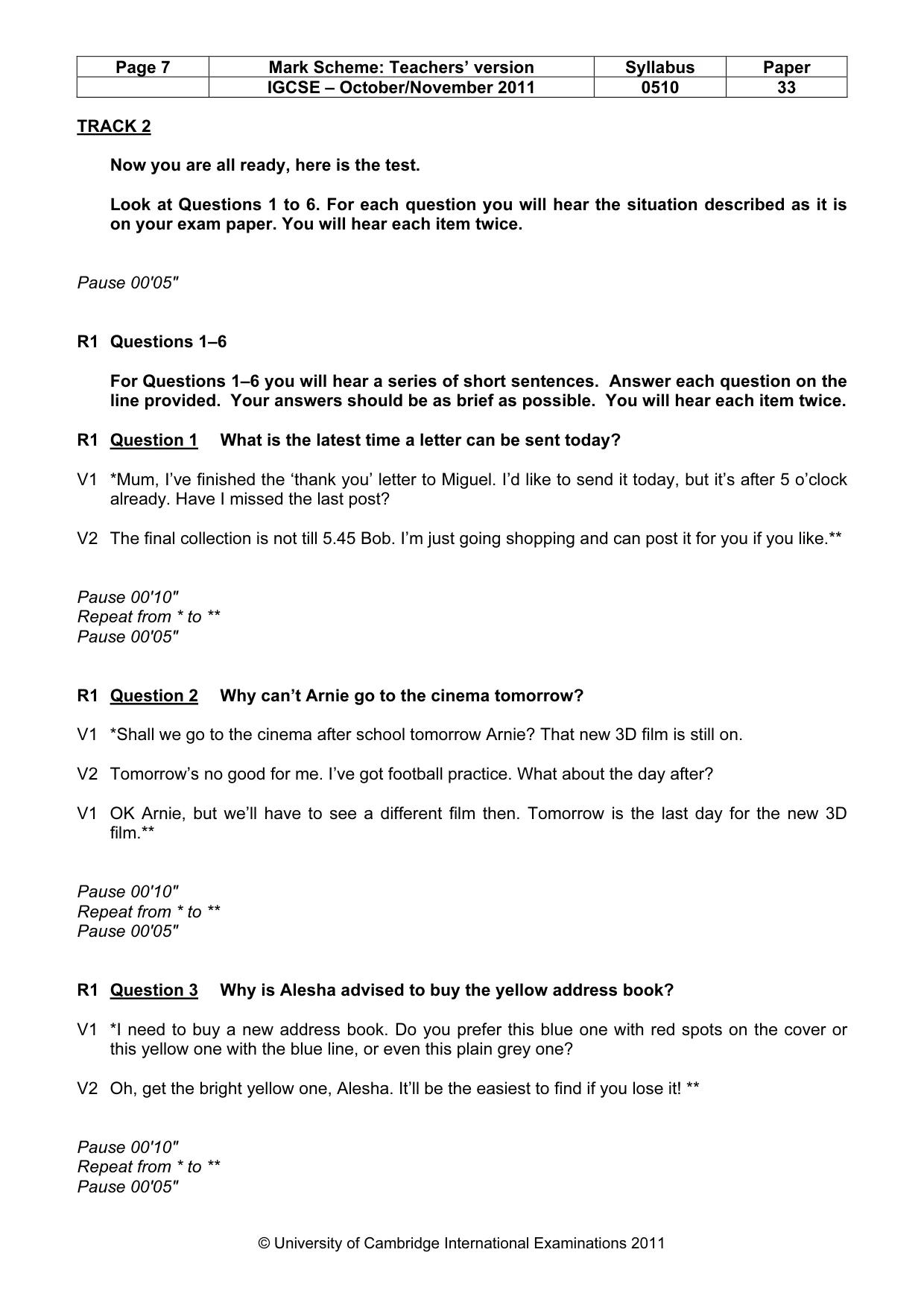Mark scheme, page 7 of 15