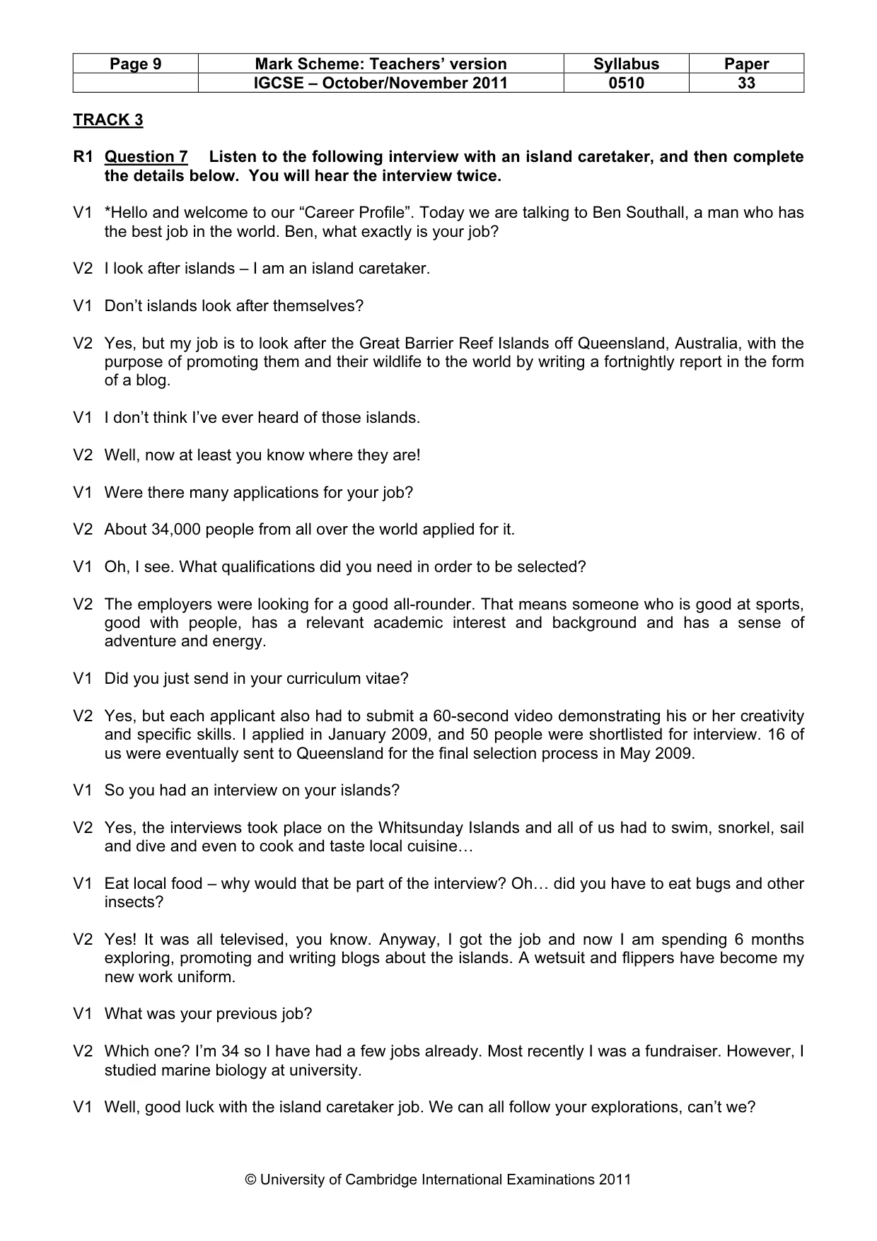Mark scheme, page 9 of 15