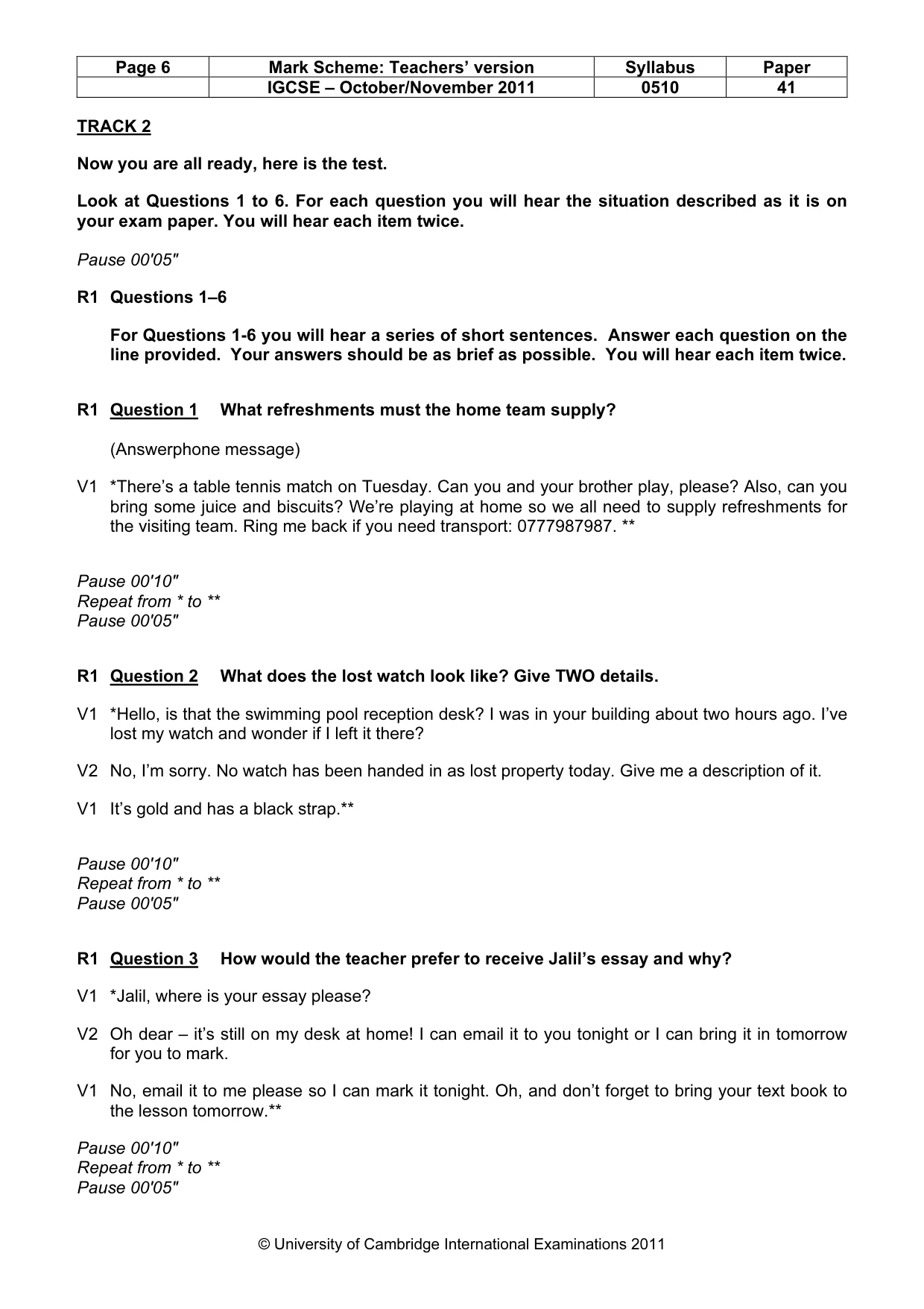 Mark scheme, page 6 of 14
