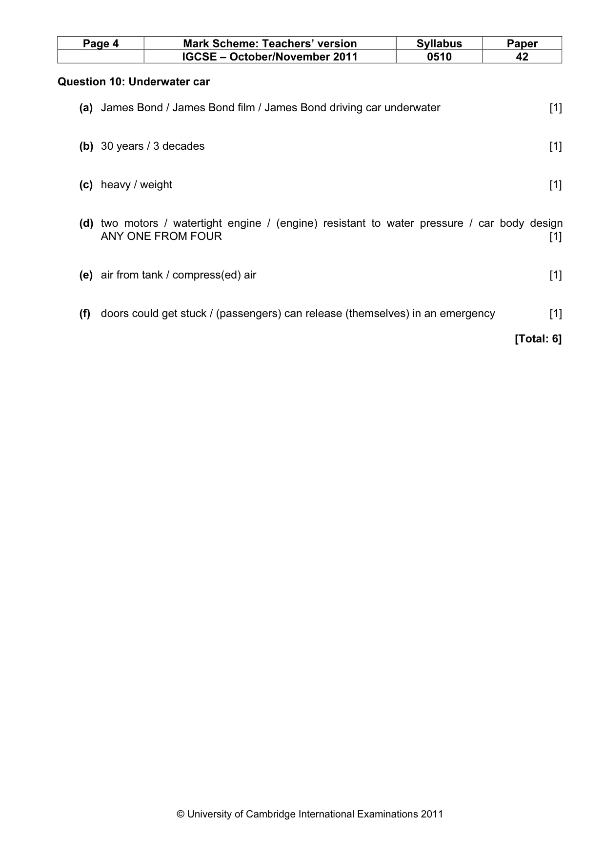 Mark scheme, page 4 of 14