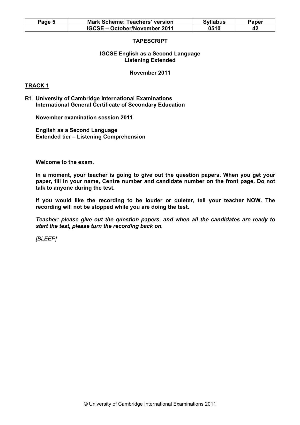 Mark scheme, page 5 of 14