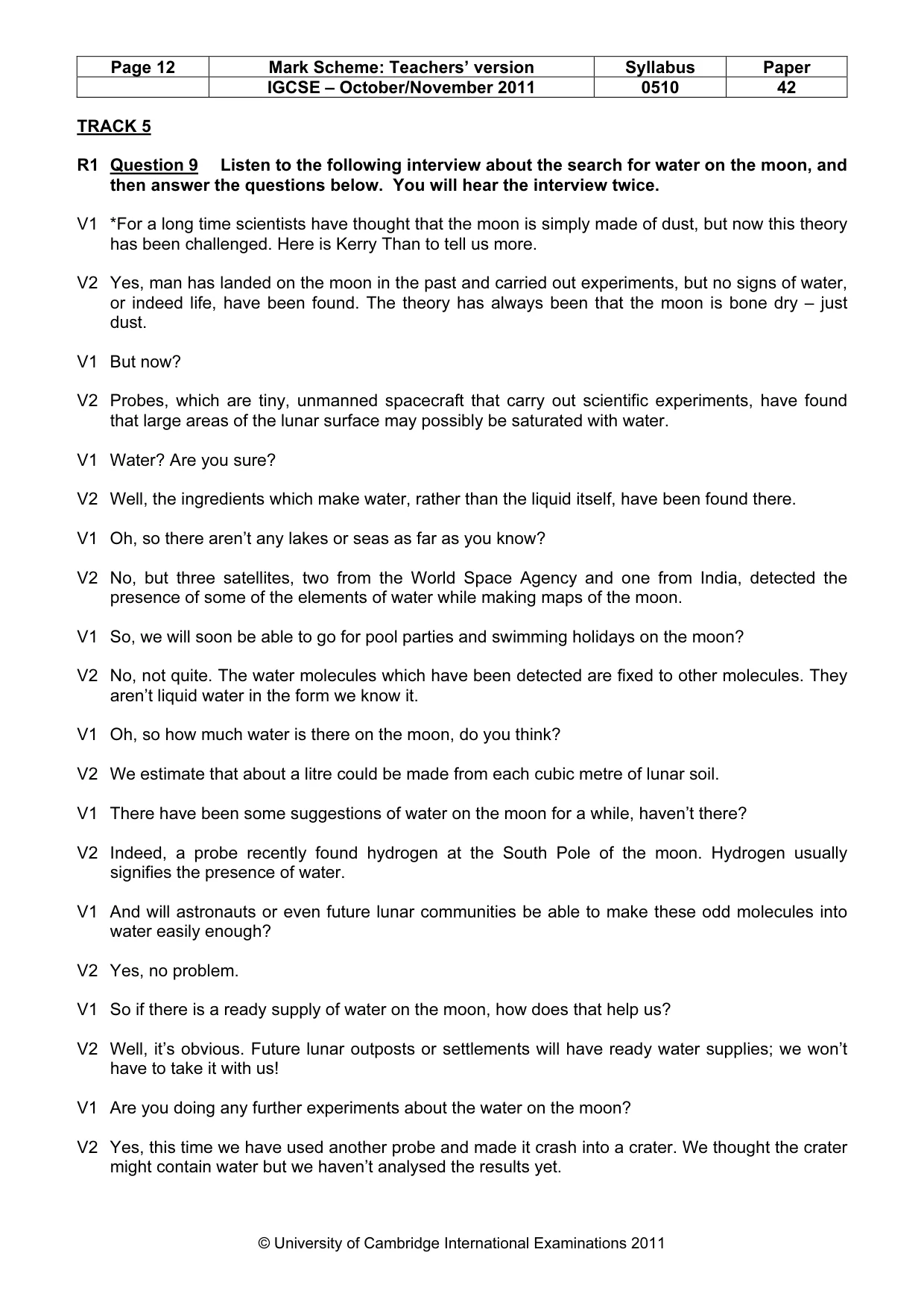 Mark scheme, page 12 of 14
