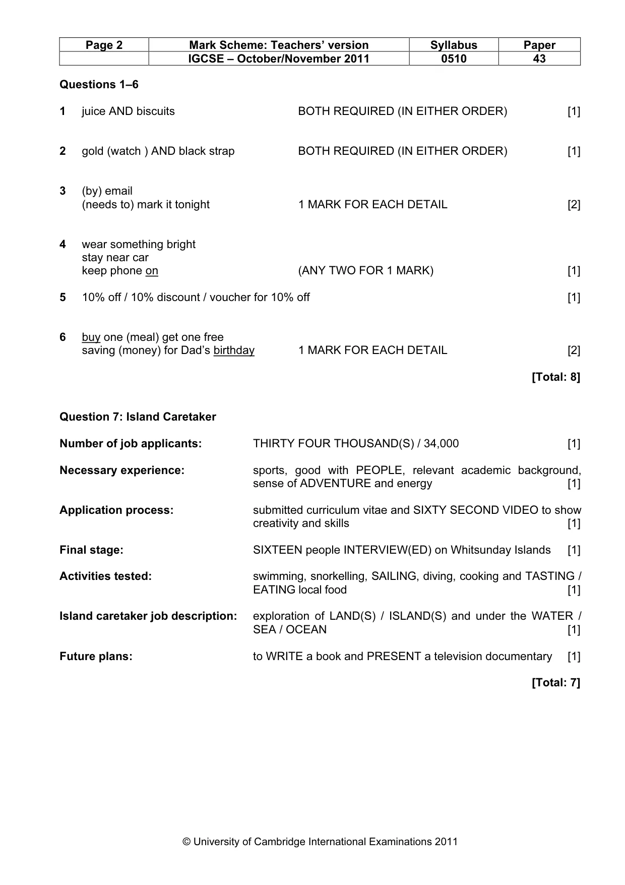 Mark scheme, page 2 of 14