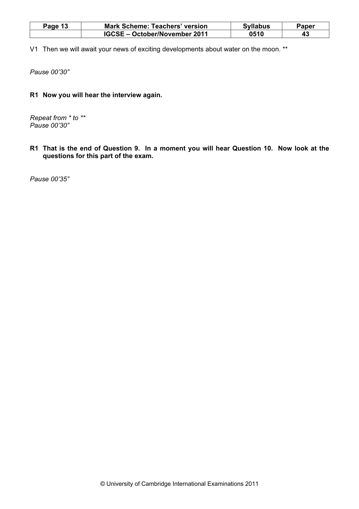 Mark scheme, page 13 of 14