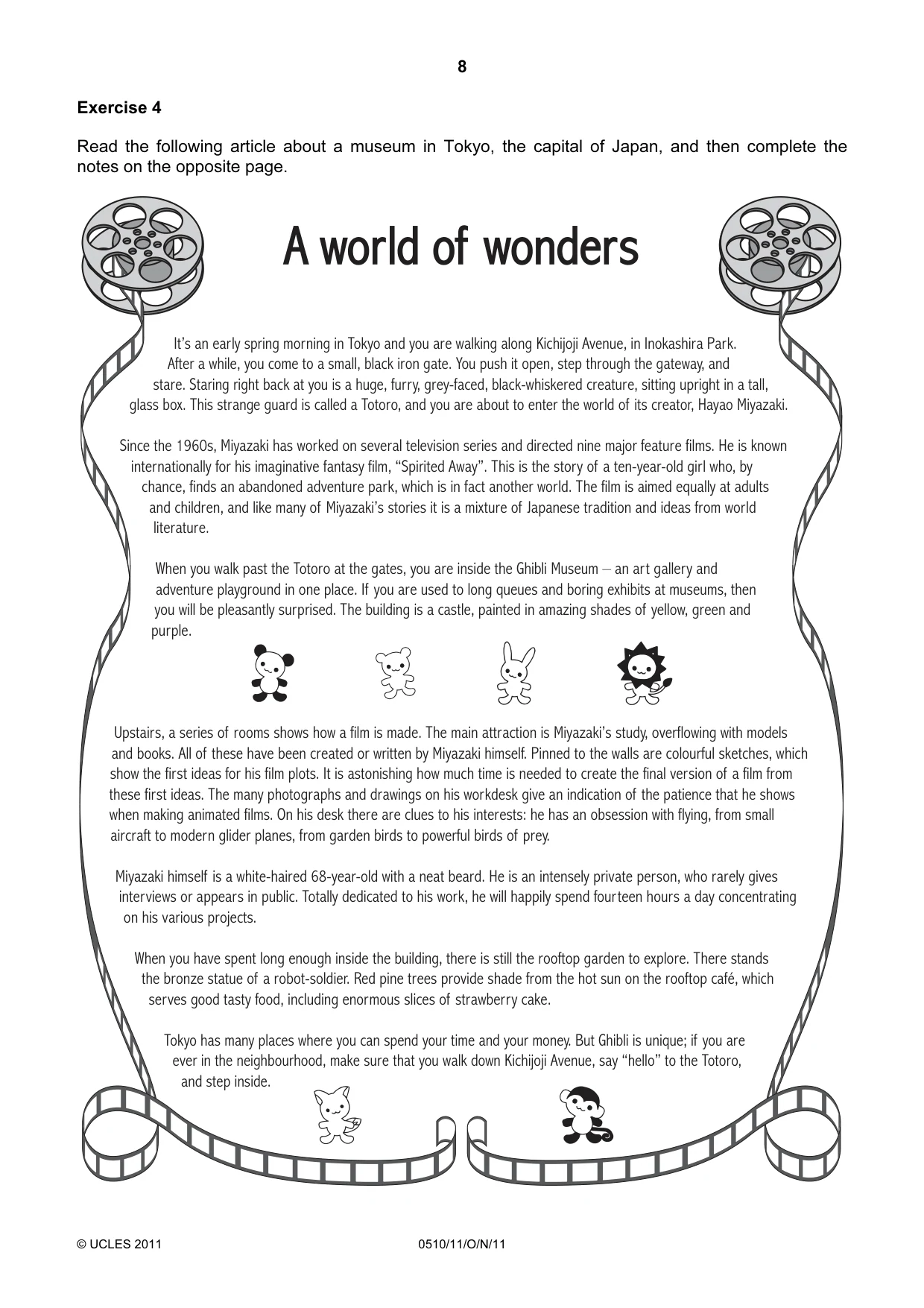 Cambridge IGCSE English - Second Language (oral endorsement) 0510 2011 Oct/Nov Paper 1 · Variant 1 question paper, page 8 of 16
