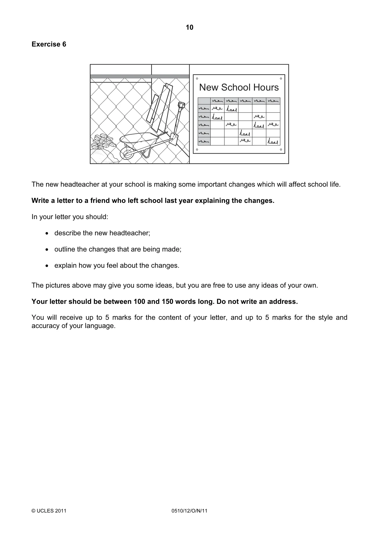 Cambridge IGCSE English - Second Language (oral endorsement) 0510 2011 Oct/Nov Paper 1 · Variant 2 question paper, page 10 of 16