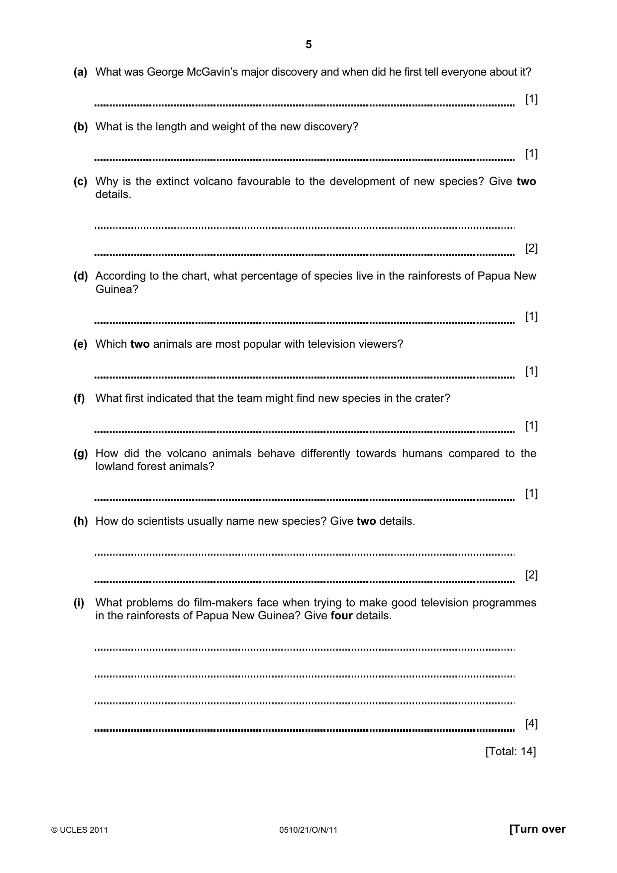 Cambridge IGCSE English - Second Language (oral endorsement) 0510 2011 Oct/Nov Paper 2 · Variant 1 question paper, page 5 of 16