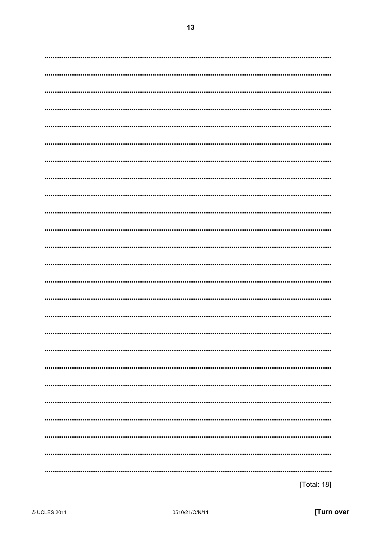 Cambridge IGCSE English - Second Language (oral endorsement) 0510 2011 Oct/Nov Paper 2 · Variant 1 question paper, page 13 of 16