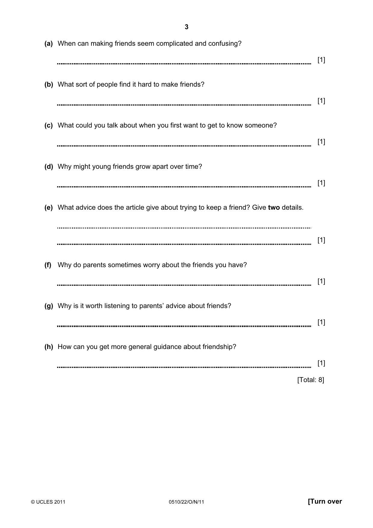 Cambridge IGCSE English - Second Language (oral endorsement) 0510 2011 Oct/Nov Paper 2 · Variant 2 question paper, page 3 of 16