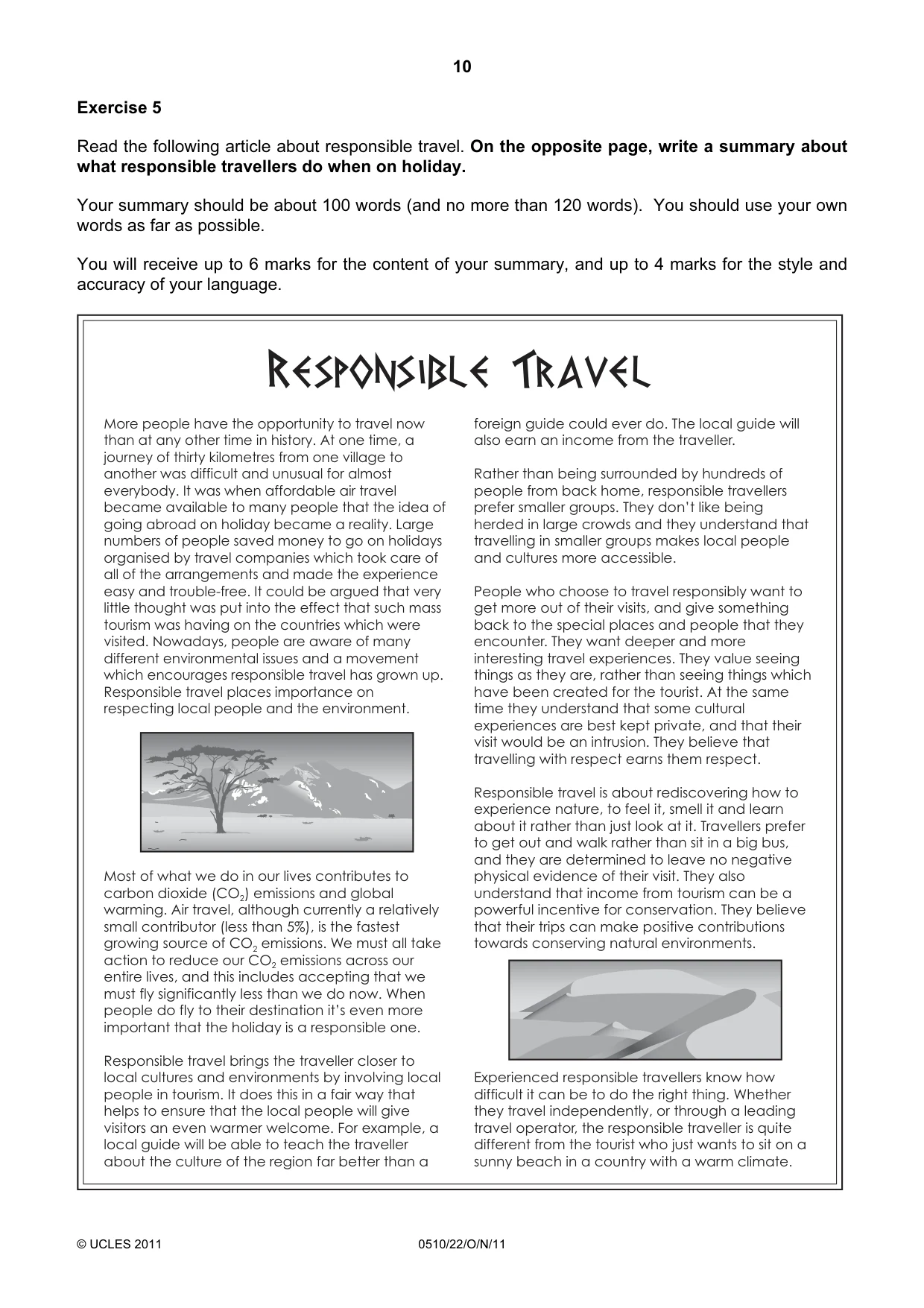 Cambridge IGCSE English - Second Language (oral endorsement) 0510 2011 Oct/Nov Paper 2 · Variant 2 question paper, page 10 of 16