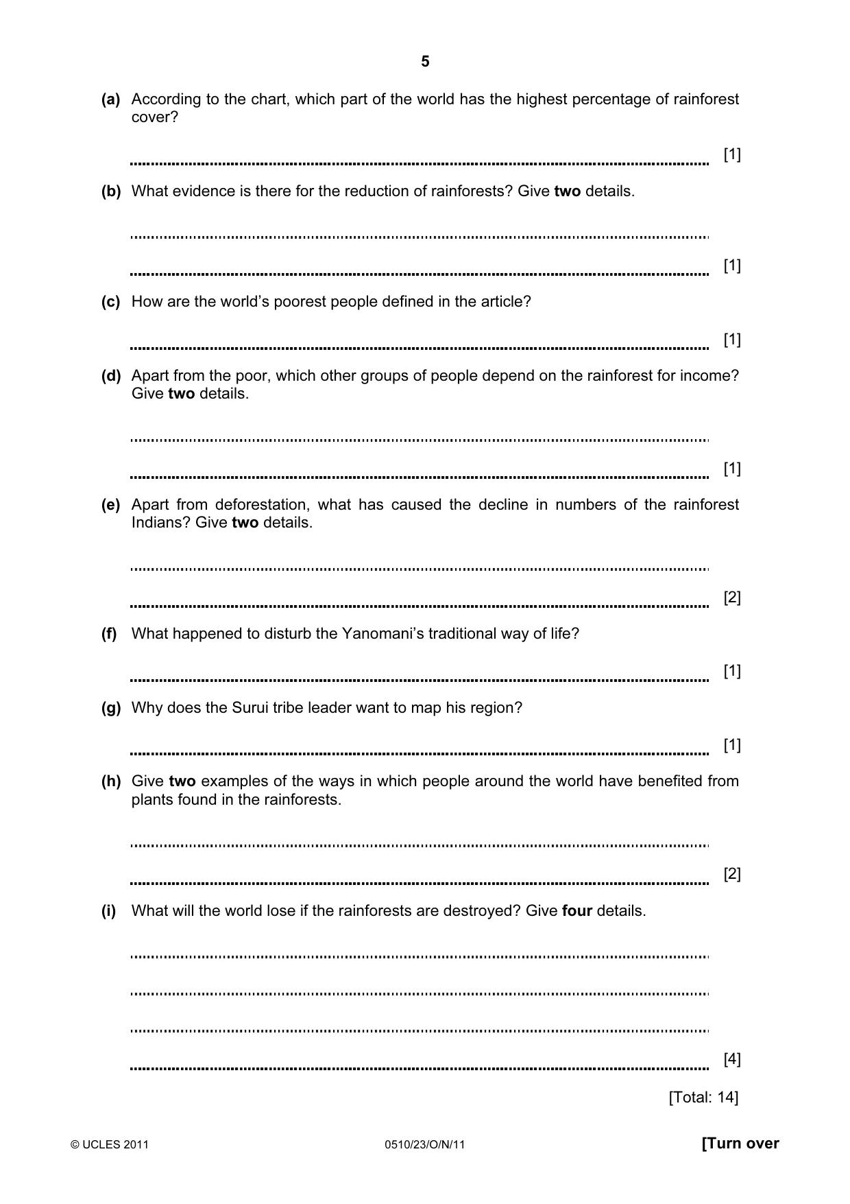 Cambridge IGCSE English - Second Language (oral endorsement) 0510 2011 Oct/Nov Paper 2 · Variant 3 question paper, page 5 of 16