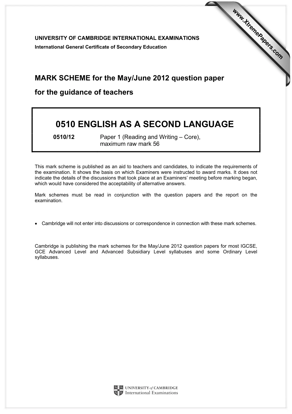Mark scheme, page 1 of 9