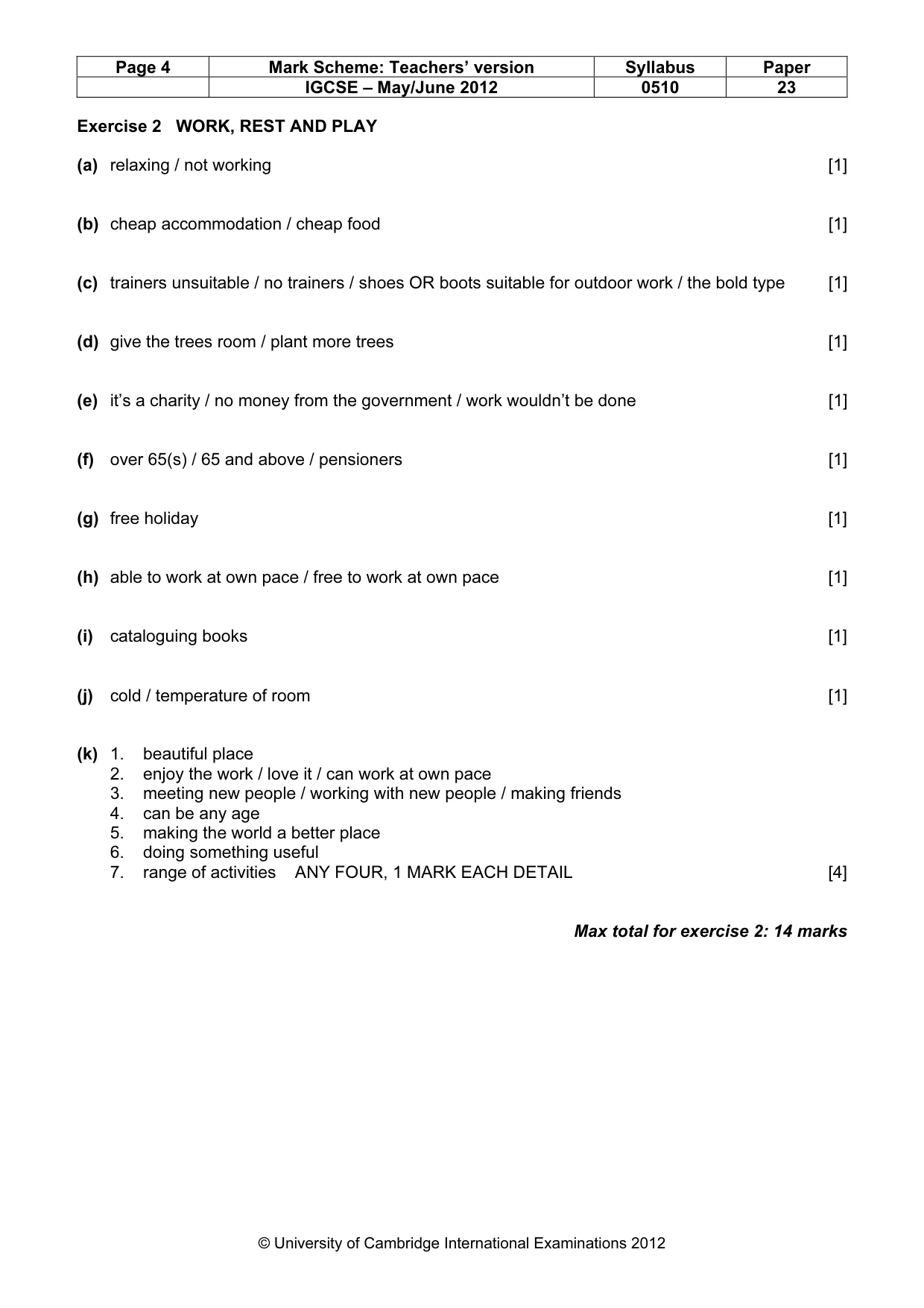 Mark scheme, page 4 of 11