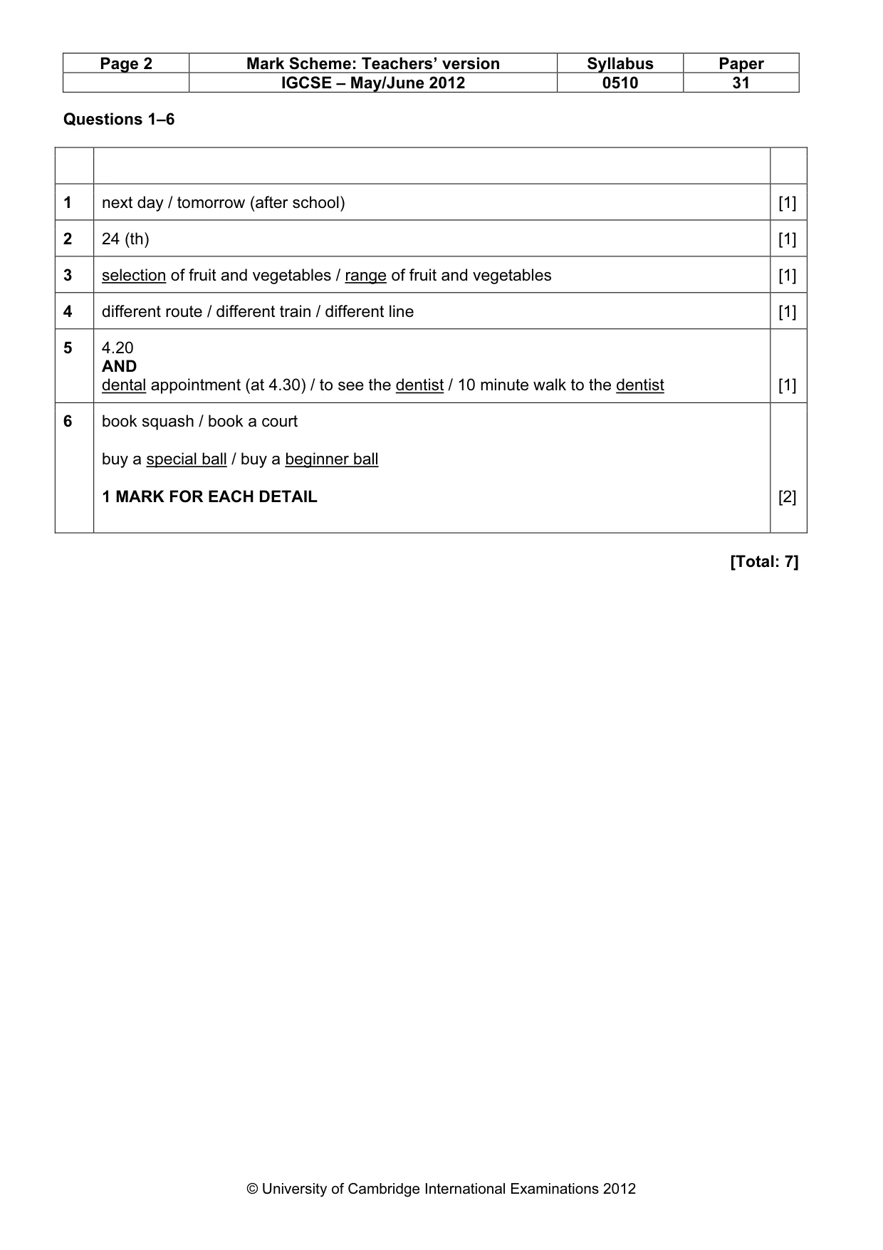Mark scheme, page 2 of 14