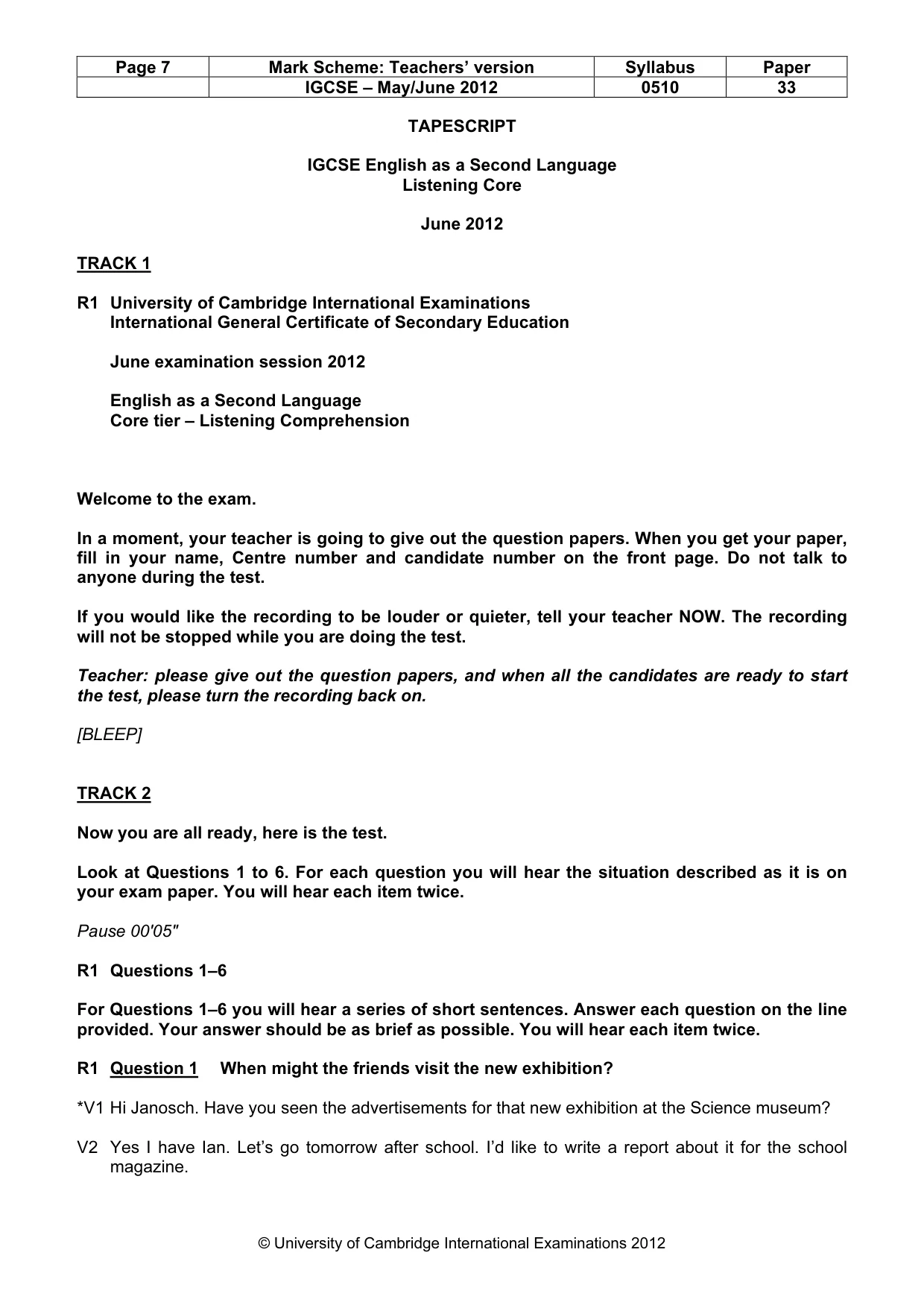 Mark scheme, page 7 of 14