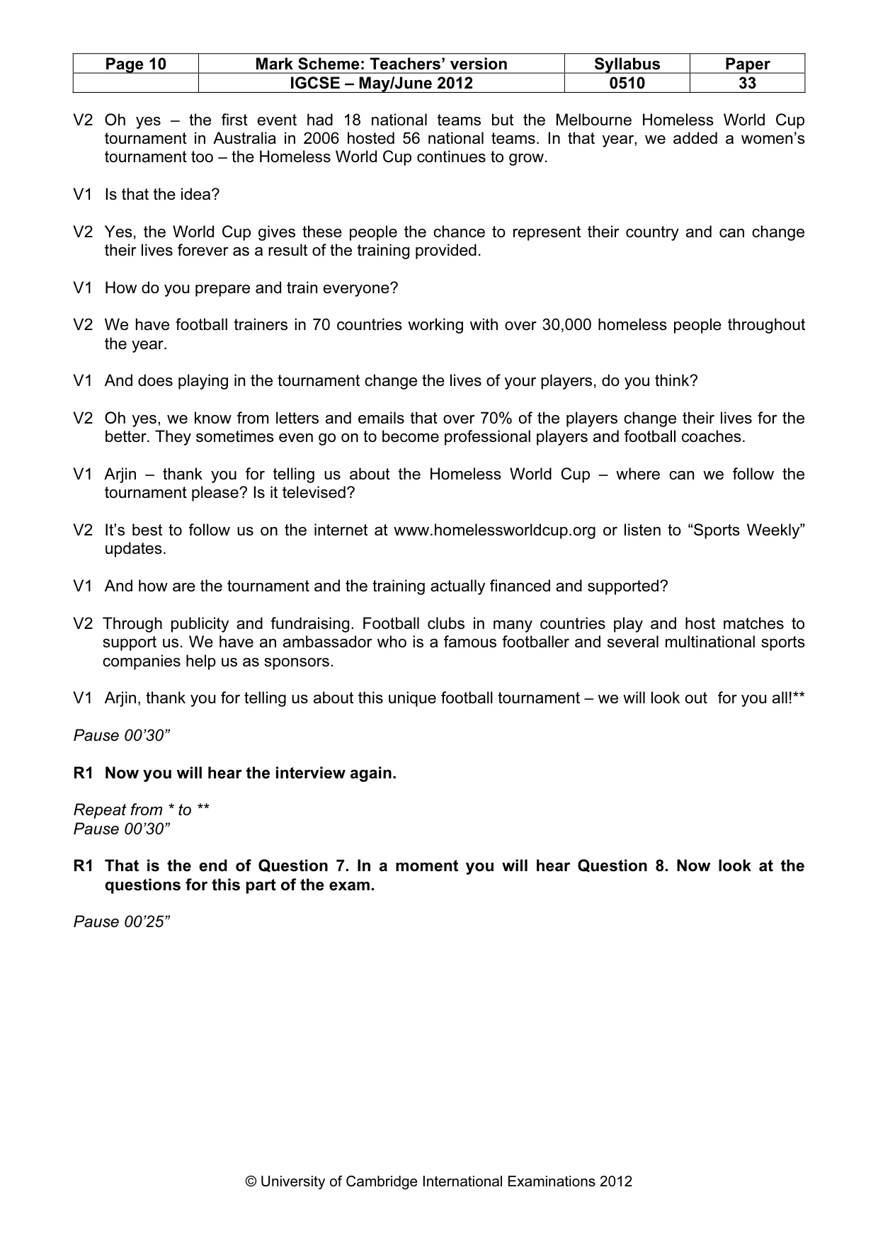 Mark scheme, page 10 of 14