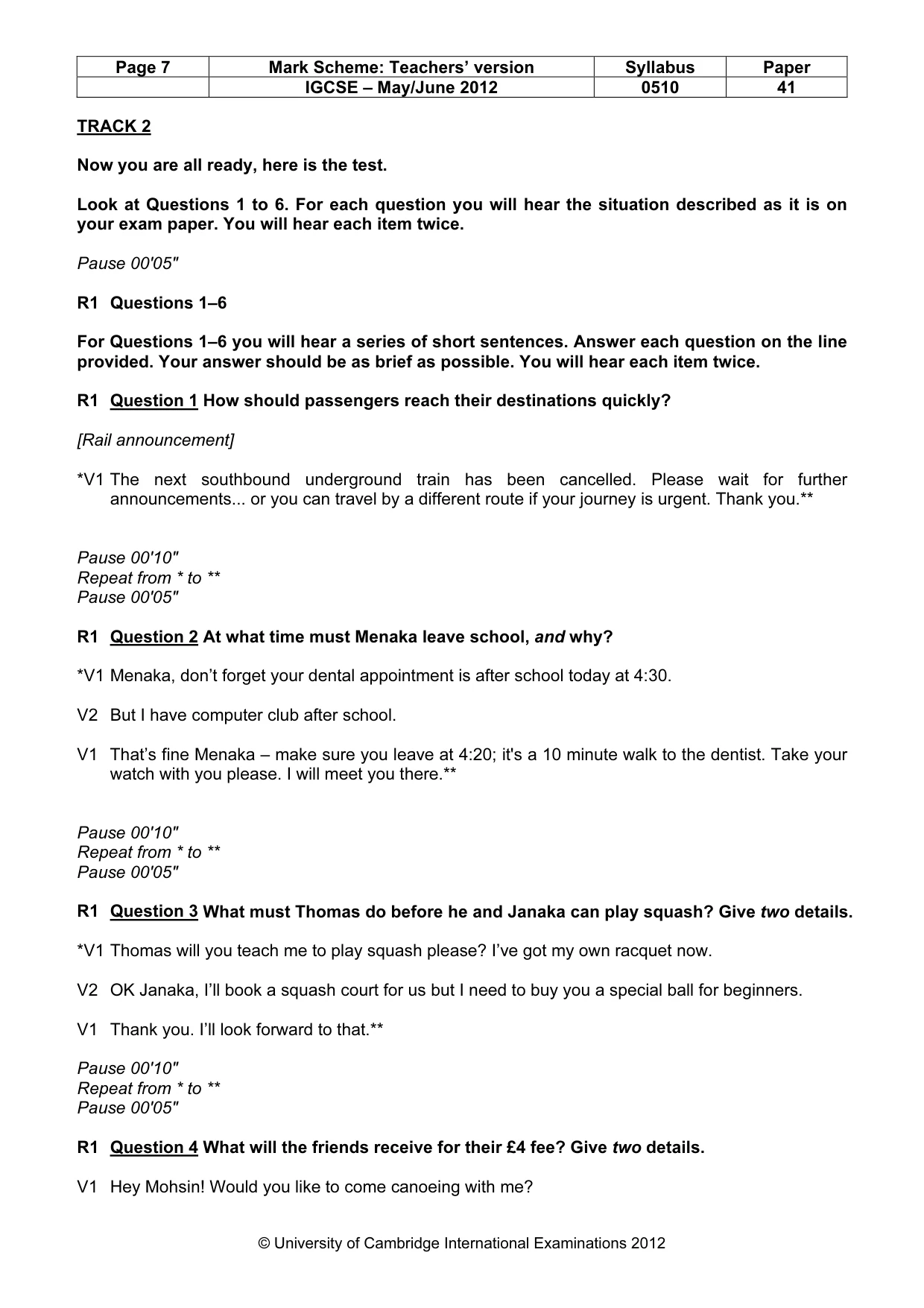 Mark scheme, page 7 of 14