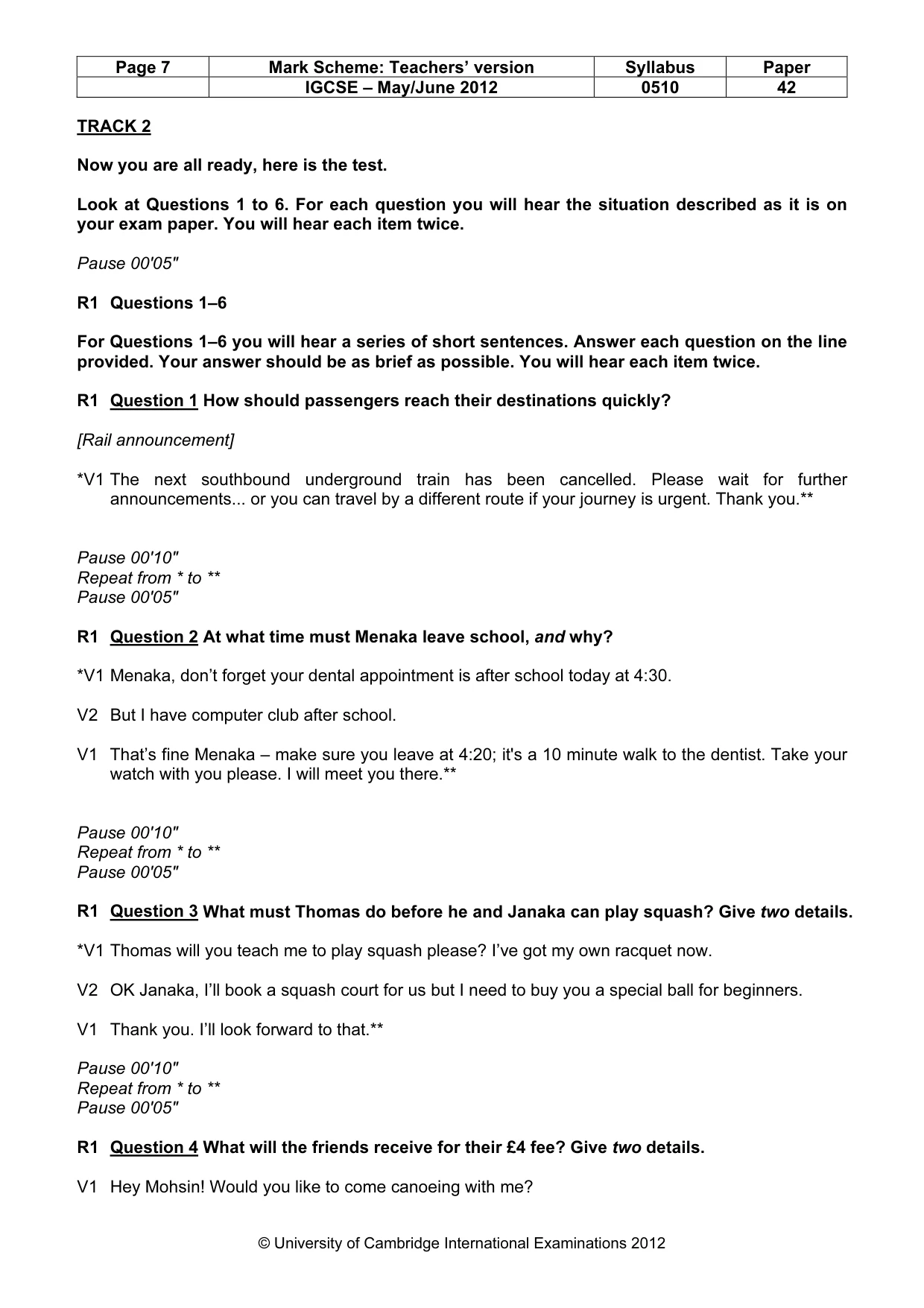 Mark scheme, page 7 of 14