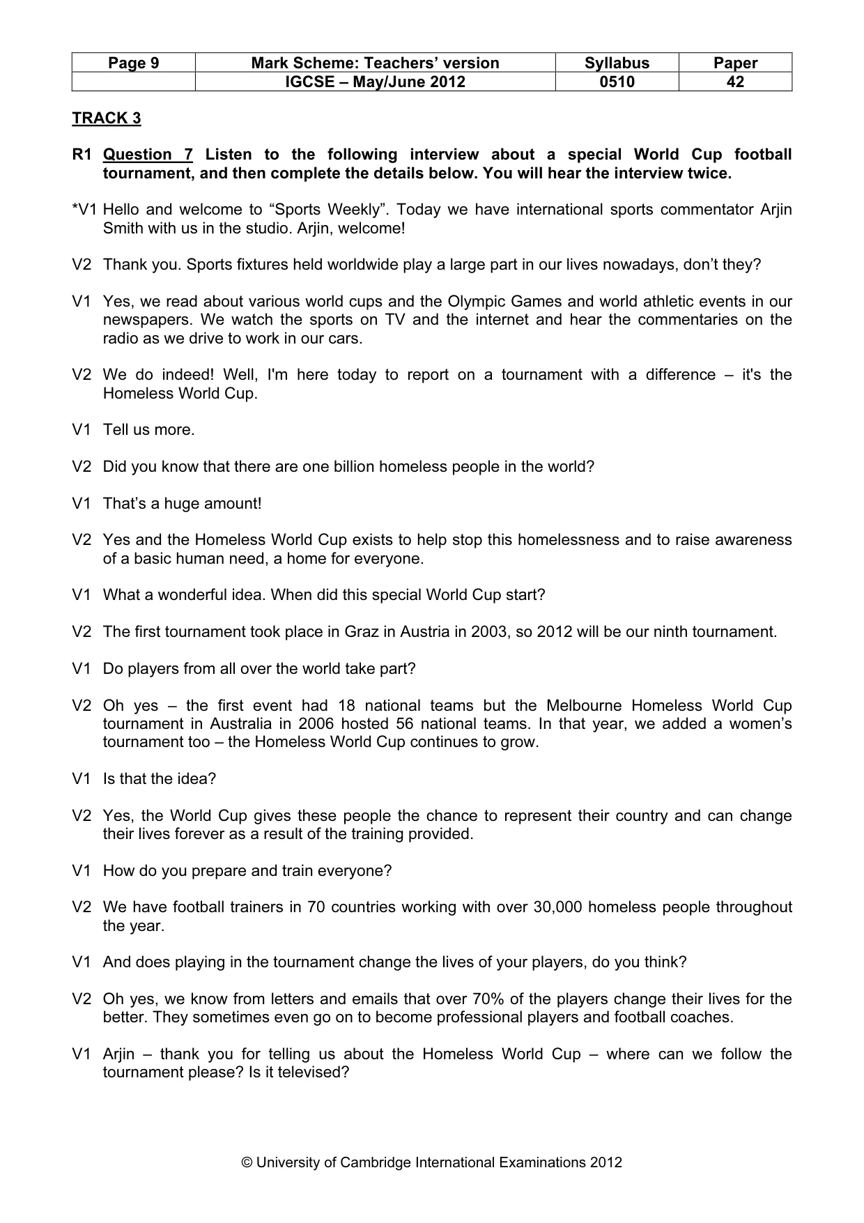 Mark scheme, page 9 of 14