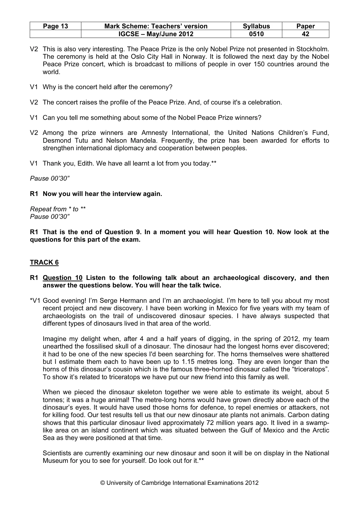 Mark scheme, page 13 of 14