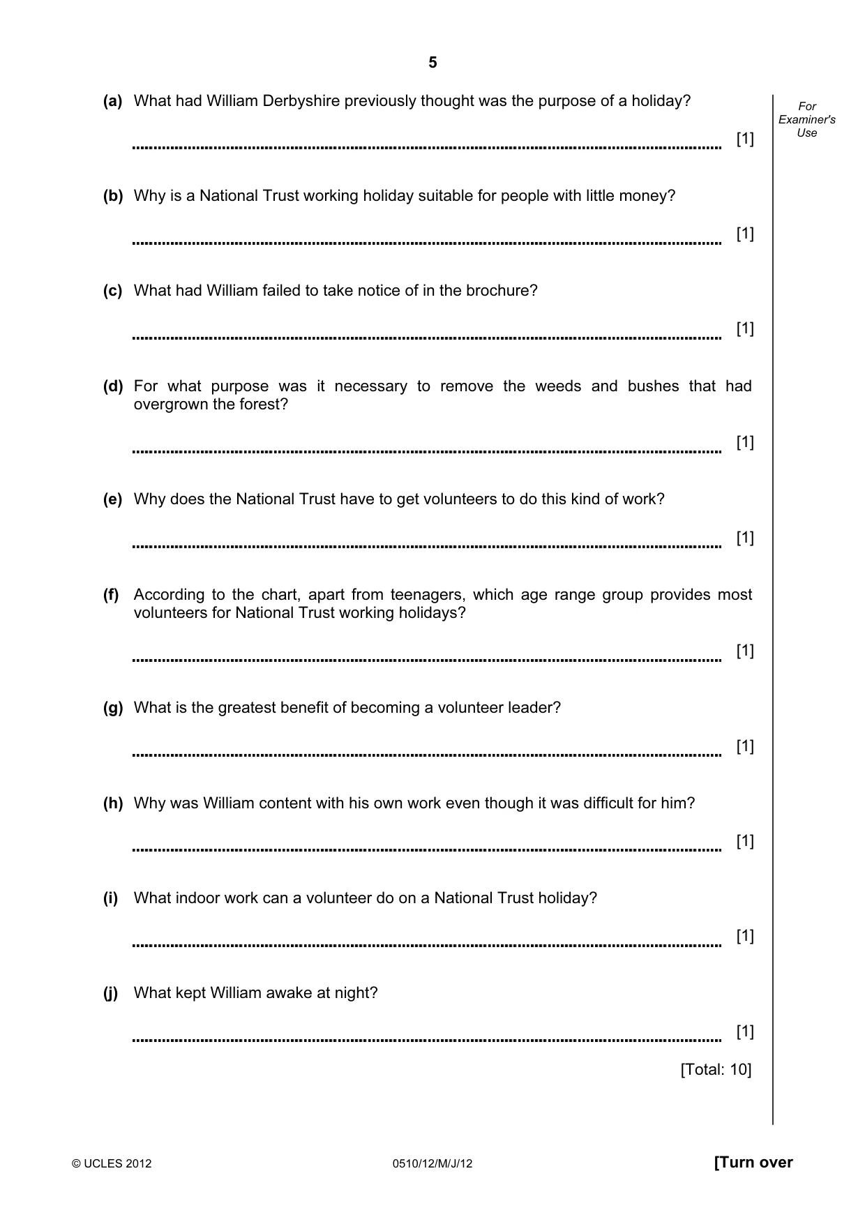 Cambridge IGCSE English - Second Language (oral endorsement) 0510 2012 May/June Paper 1 · Variant 2 question paper, page 5 of 16