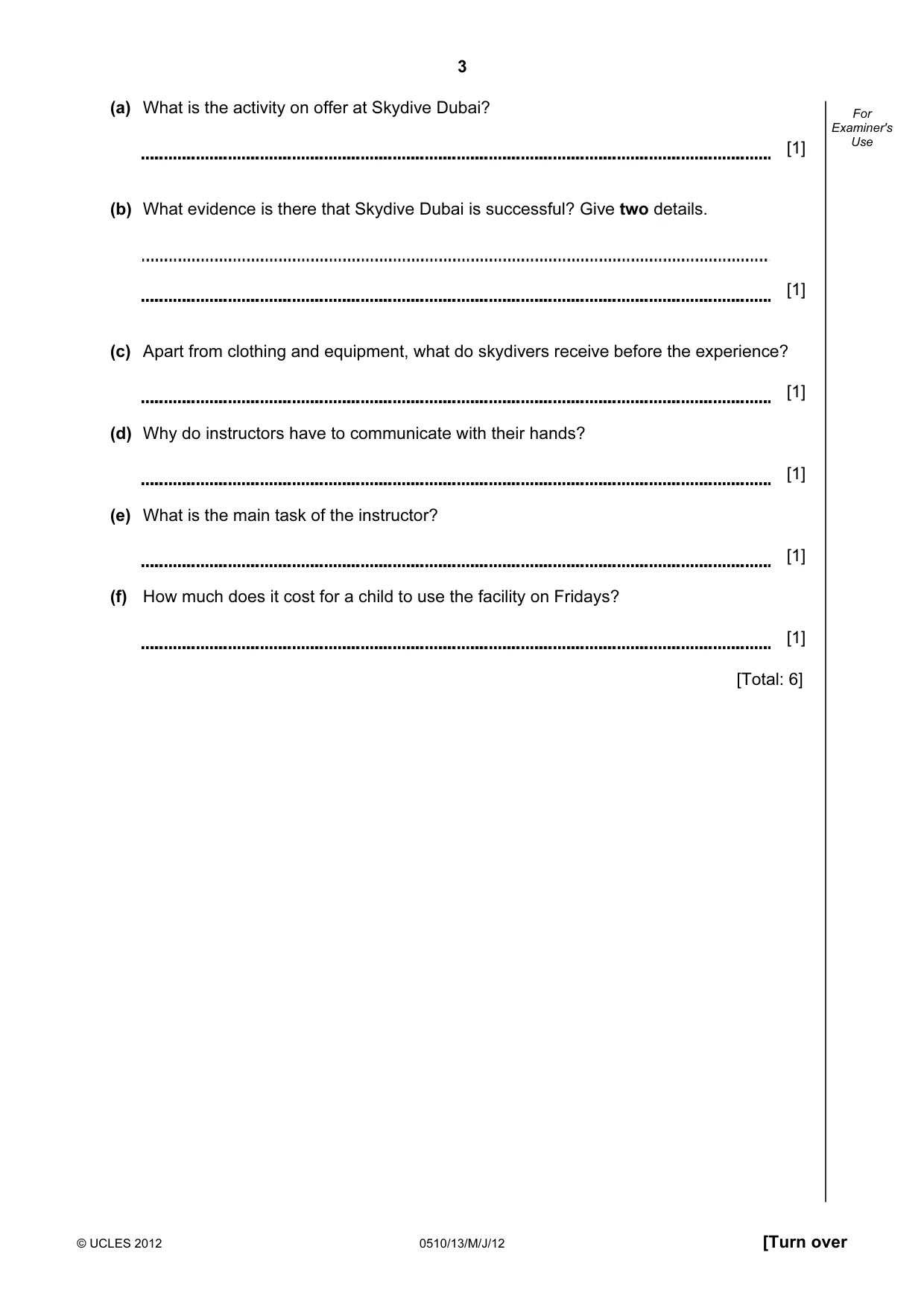 Cambridge IGCSE English - Second Language (oral endorsement) 0510 2012 May/June Paper 1 · Variant 3 question paper, page 3 of 16