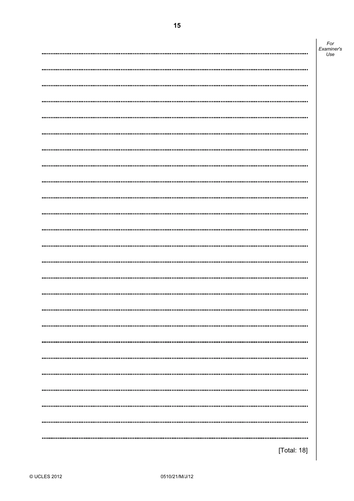 Cambridge IGCSE English - Second Language (oral endorsement) 0510 2012 May/June Paper 2 · Variant 1 question paper, page 15 of 16